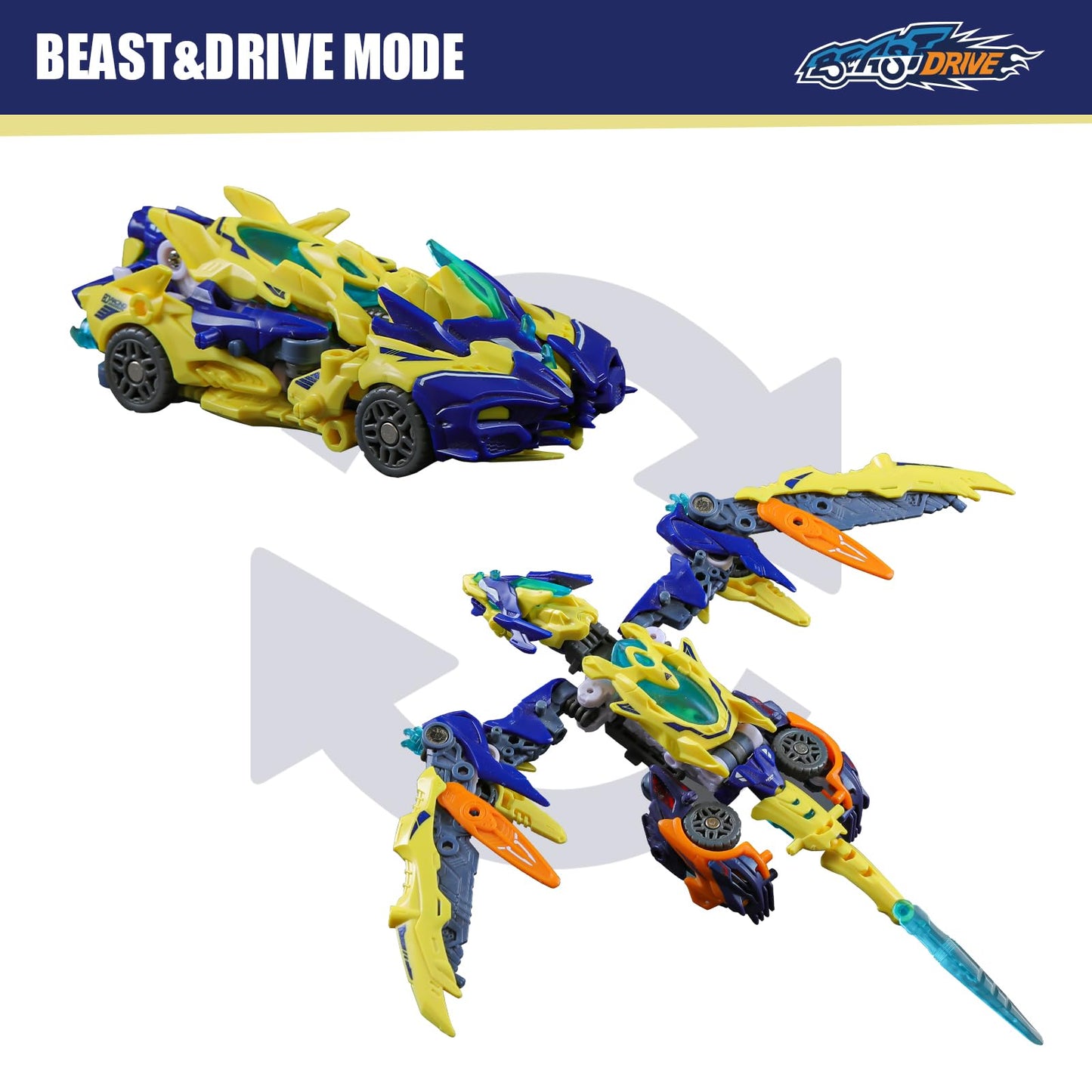 BEASTBOX BEASTDRIVE BD-11 Lightning Lizard Deformation Toy — 2-in-1 Beast and Vehicle Transformer