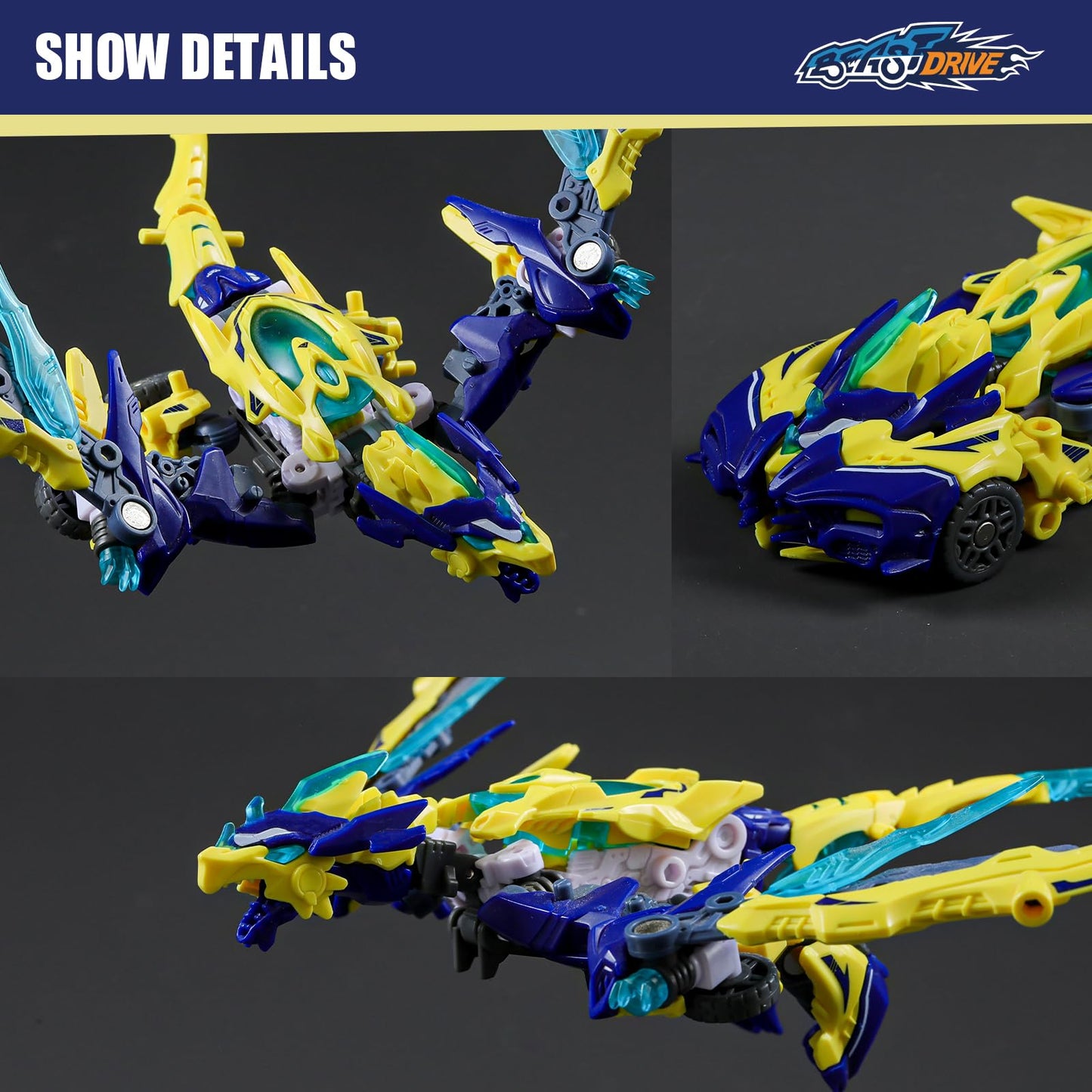 BEASTBOX BEASTDRIVE BD-11 Lightning Lizard Deformation Toy — 2-in-1 Beast and Vehicle Transformer