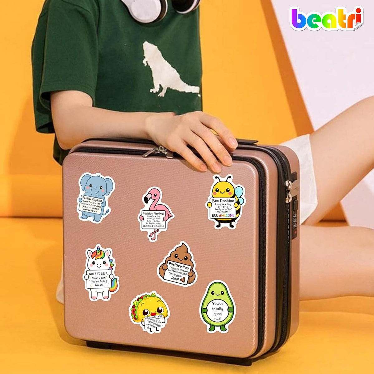 BEATRI Emotional Support Animal Stickers – 50 Waterproof Vinyl Decals for Laptop, Water Bottle & Travel Gear