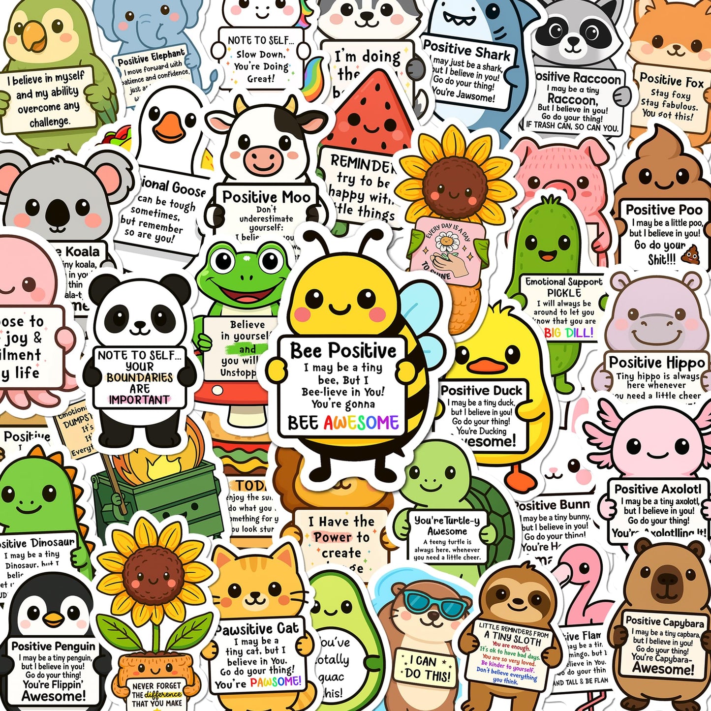 BEATRI Emotional Support Animal Stickers – 50 Waterproof Vinyl Decals for Laptop, Water Bottle & Travel Gear