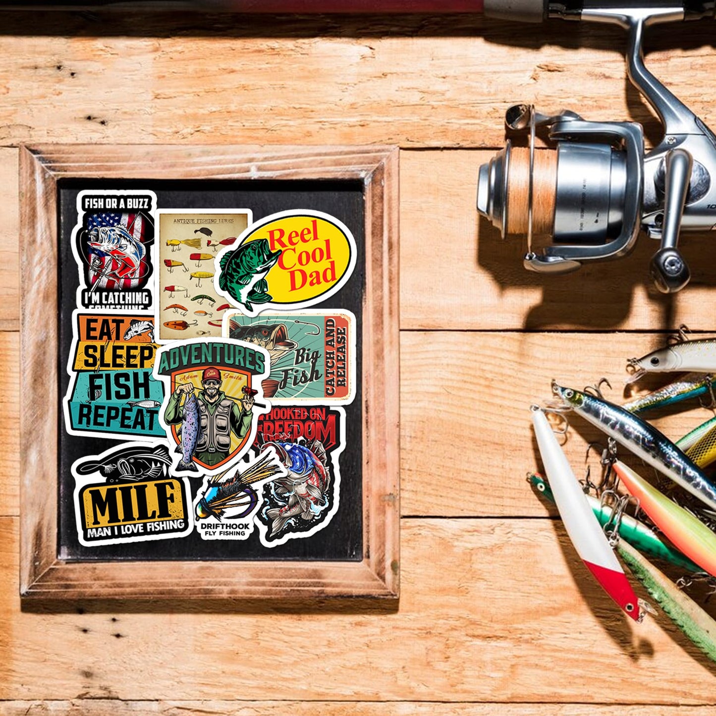 BEATRI Fishing Stickers 50Pcs – Waterproof Vinyl Decals for Hydro Flask, Laptop & More