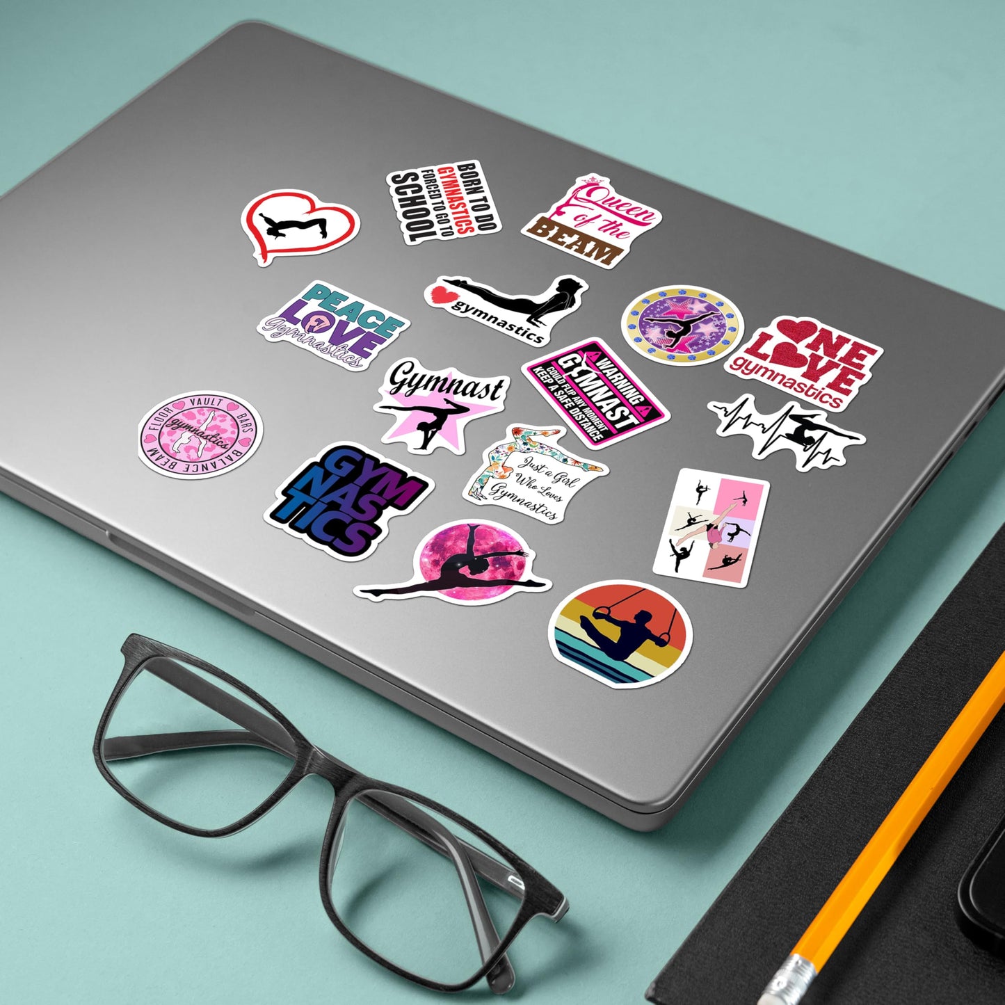 BEATRI Gymnastics Stickers, 50Pcs Vinyl Waterproof Decals for Laptop, Water Bottle, Luggage