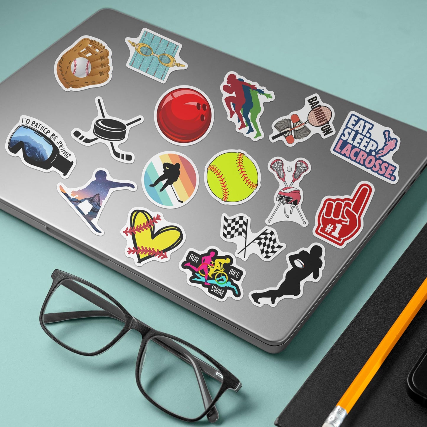 BEATRI Sports Stickers – 50Pcs Vinyl Waterproof Decals for Laptop, Bottle & Gear | Non-Repeating, High-Definition Print