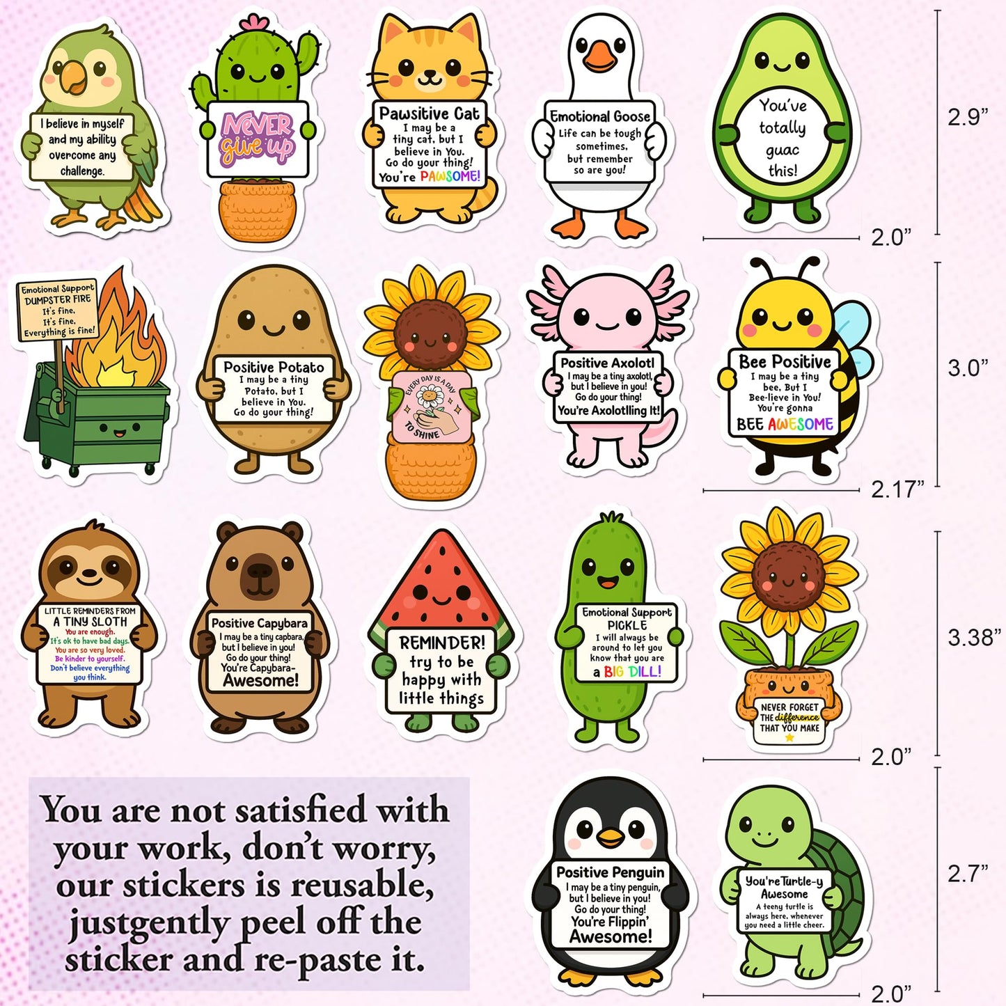 BEATRI Emotional Support Animal Stickers – 50 Waterproof Vinyl Decals for Laptop, Water Bottle & Travel Gear