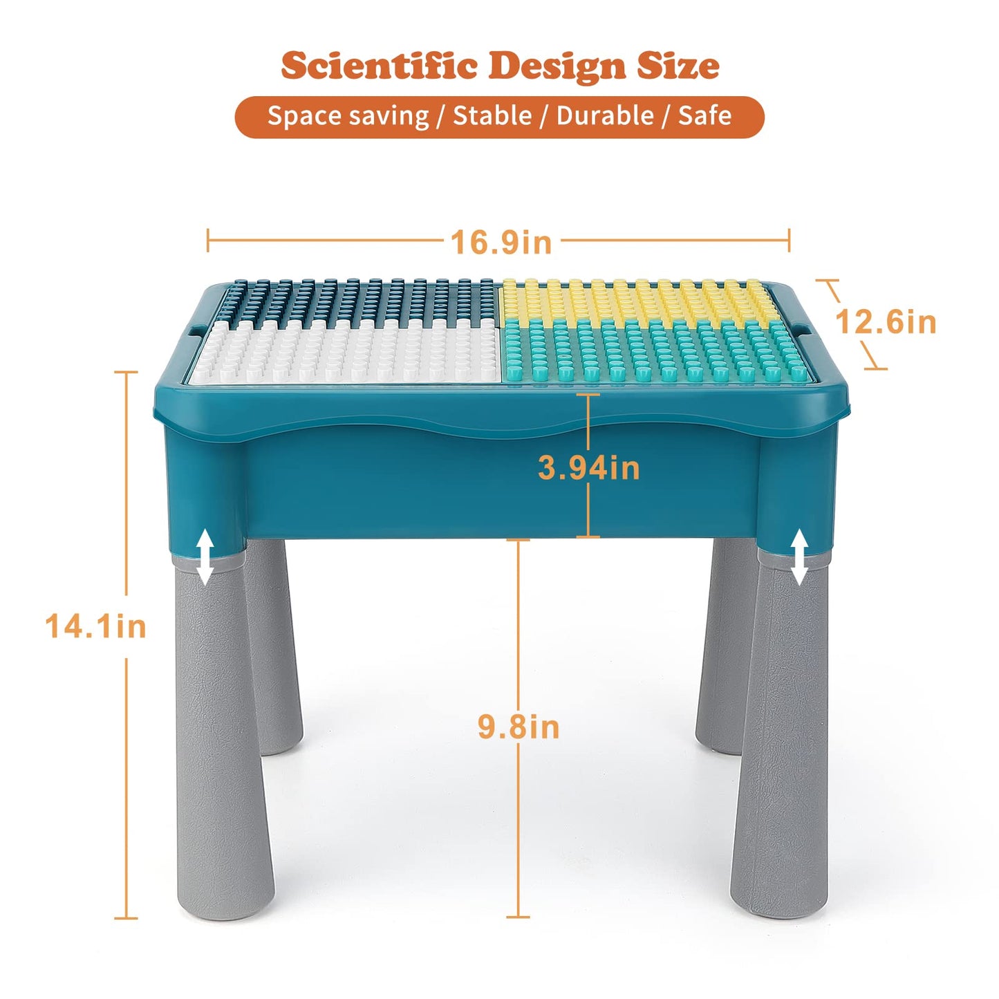 BEAURE 5-in-1 Multi Activity Table - Double-Sided Kids Table with 105-Piece Marble Run