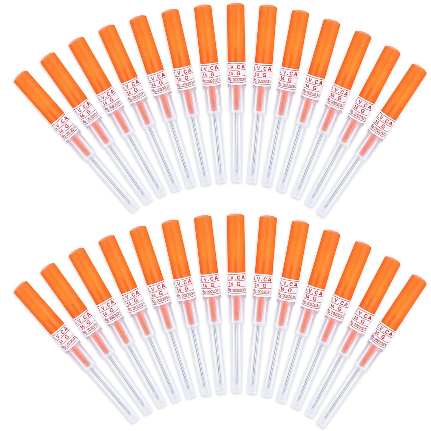 Beautidots 50Pcs Piercing Needles 14G-22G | Disposable Stainless Steel Catheter Needles for Ear, Nose & More