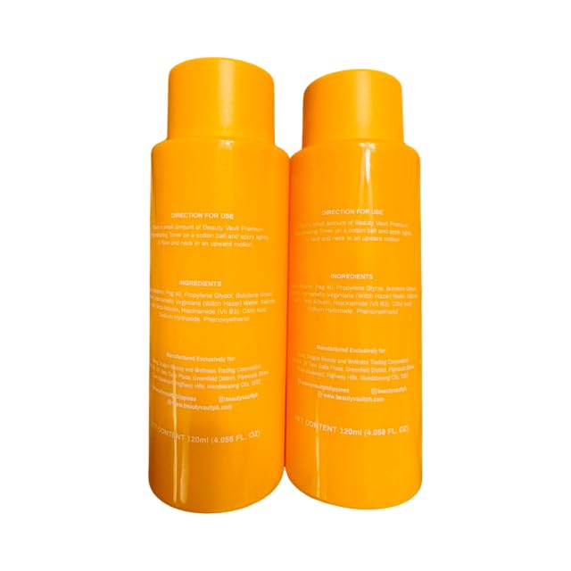 Beauty Vault Premium Rejuvenating Toner – 2 x 120mL Bottles for Hydration & Pore Refinement