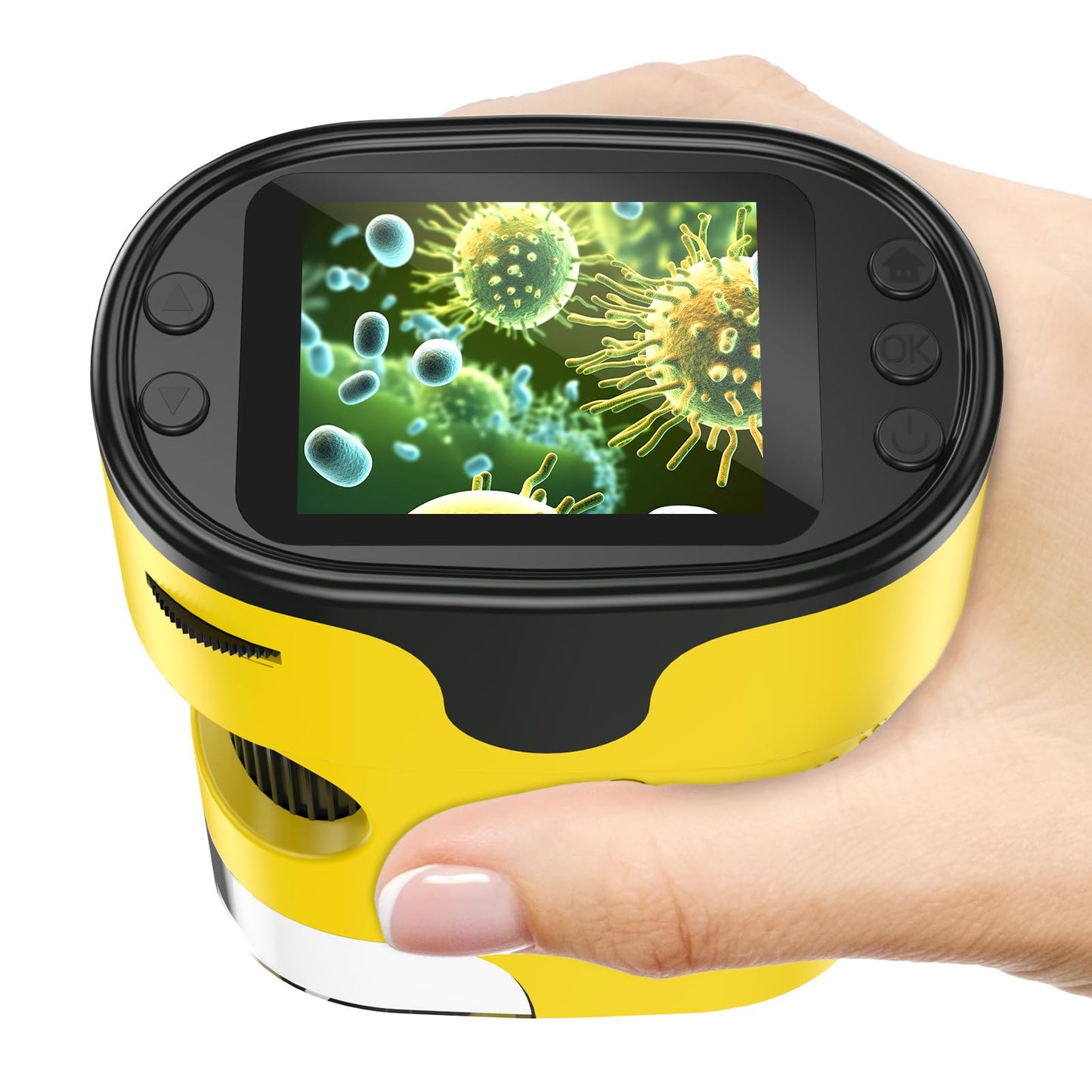 BEBANG 1000X Handheld Microscope for Kids – 4K 2-Inch Screen, Portable Mini Pocket Microscope with Slides Kit