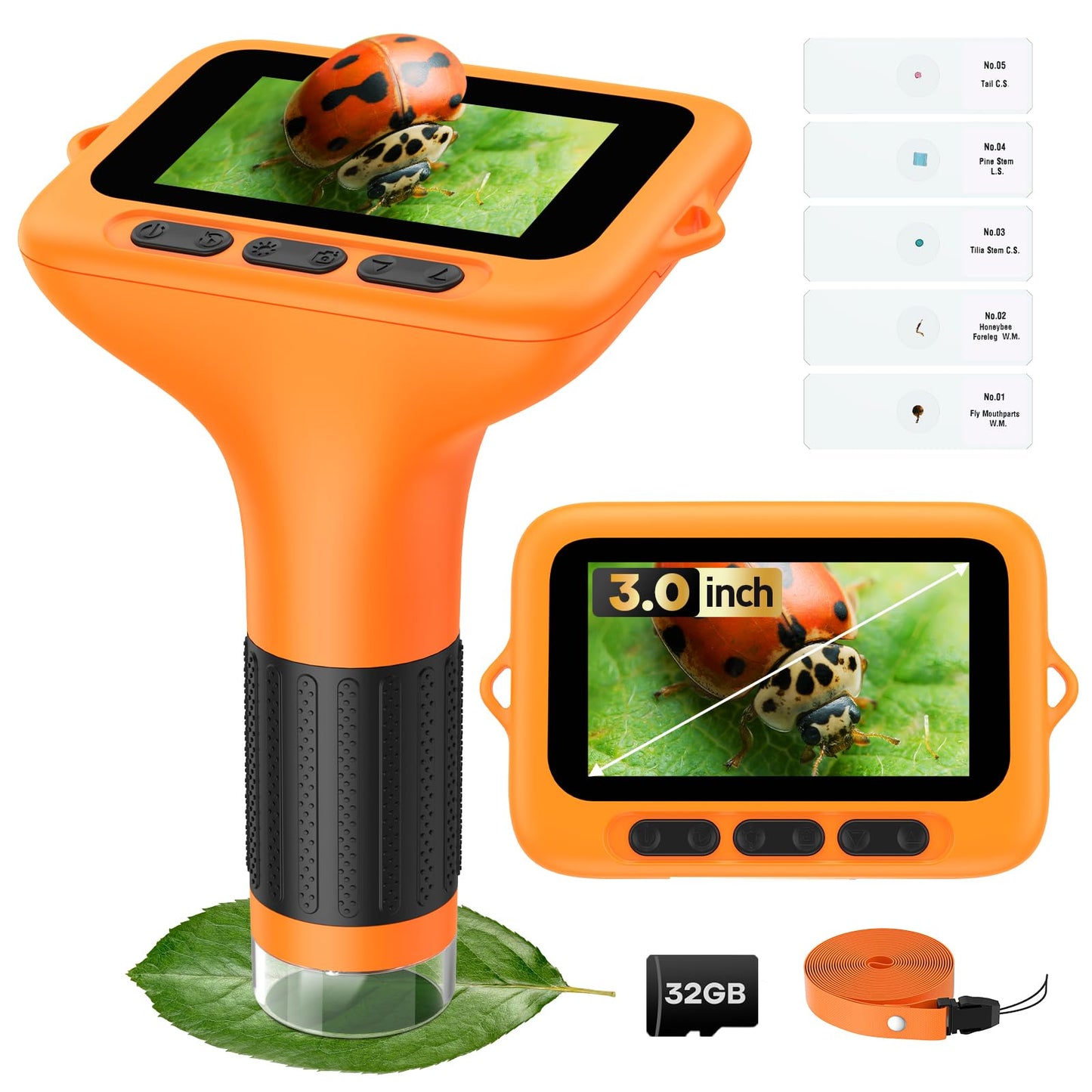 BEBANG 3-Inch Screen Digital Microscope for Kids - 1000X Portable STEM Microscope