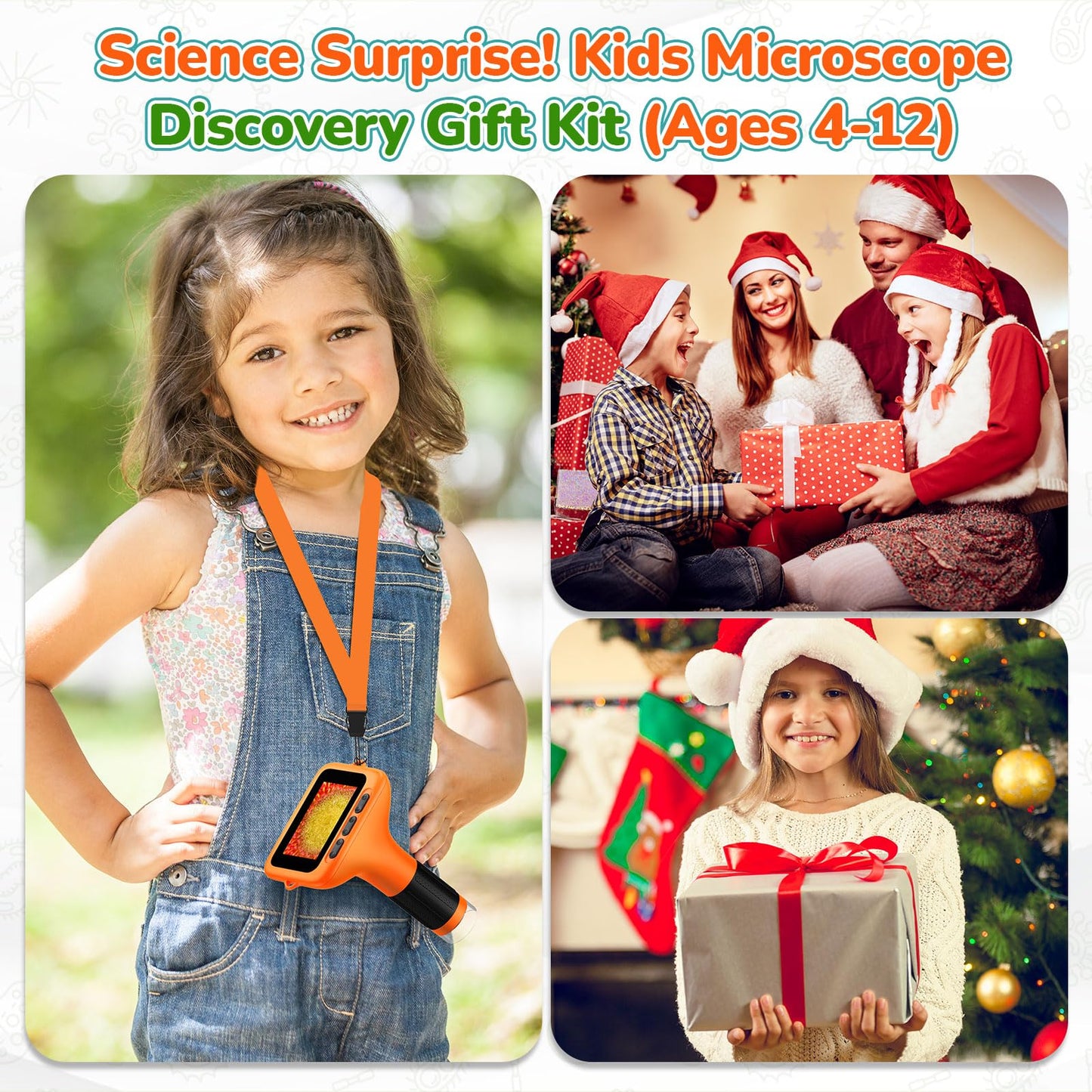 BEBANG 3-Inch Screen Digital Microscope for Kids - 1000X Portable STEM Microscope