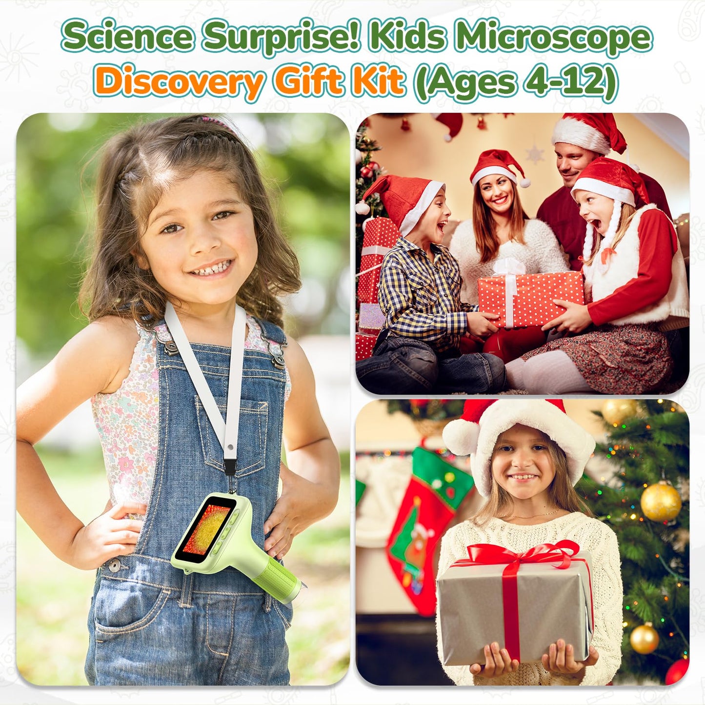 BEBANG 3.0-Inch Screen Digital Microscope for Kids — 1000X, Rechargeable Pocket Microscope