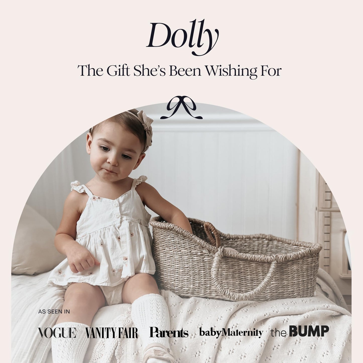 BEBE BASK Premium Baby Doll Bassinet — Handcrafted Seagrass Moses Basket & Luxe Mattress