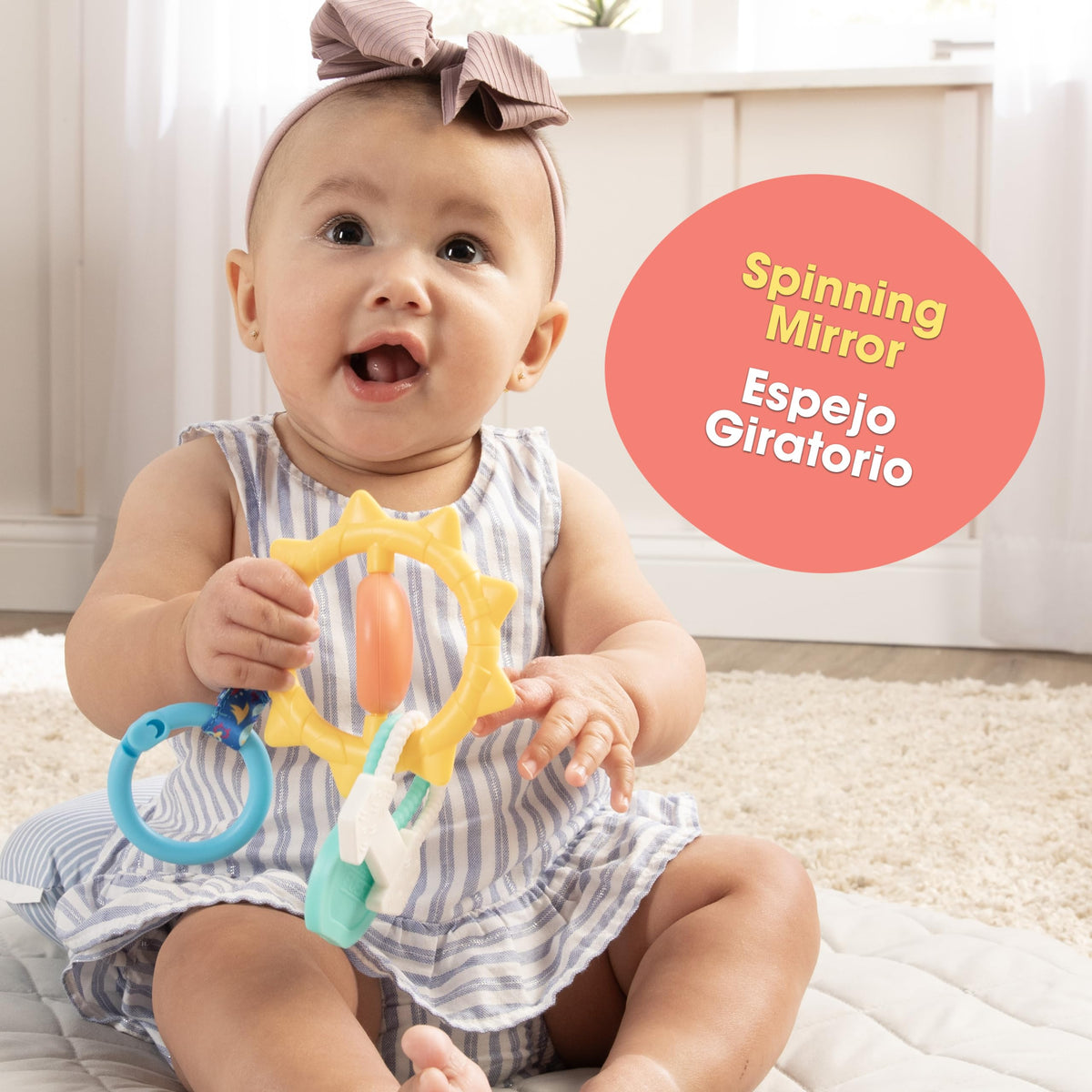 BEBÉ FUERTE Strong & Sunny Clip-On Stroller Toy by Robin Arzón – Teething & Travel Toy for Babies