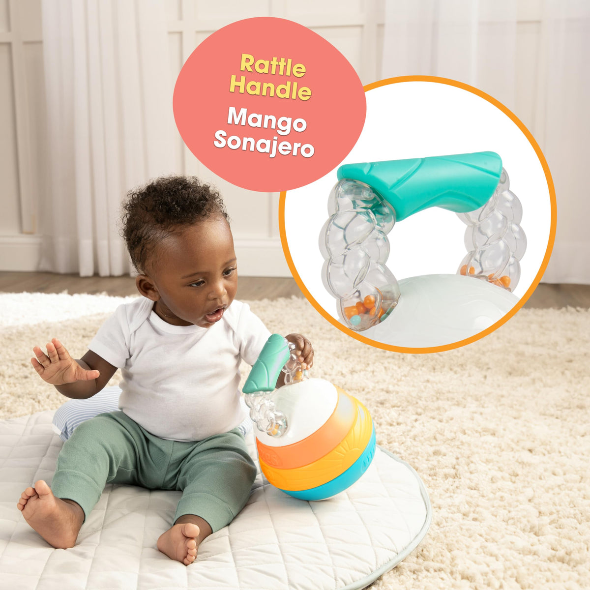 BEBÉ FUERTE Stack and Count Kettlebell Activity Toy by Robin Arzón – Bilingual Stacking Toys for Babies & Toddlers