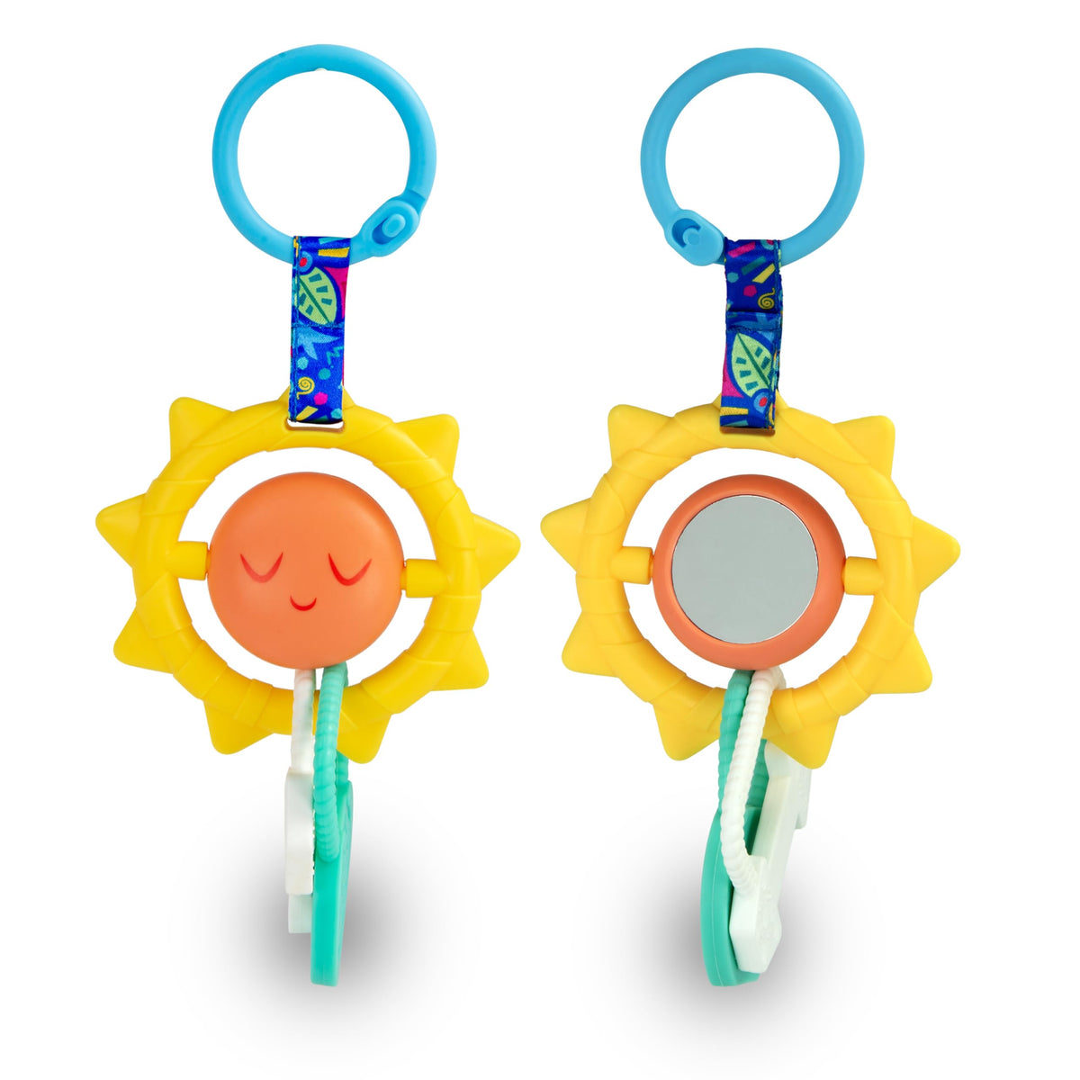 BEBÉ FUERTE Strong & Sunny Clip-On Stroller Toy by Robin Arzón – Teething & Travel Toy for Babies