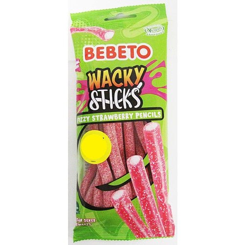 Bebeto Fizzy Strawberry Pencils PMP 140g (Case of 12)