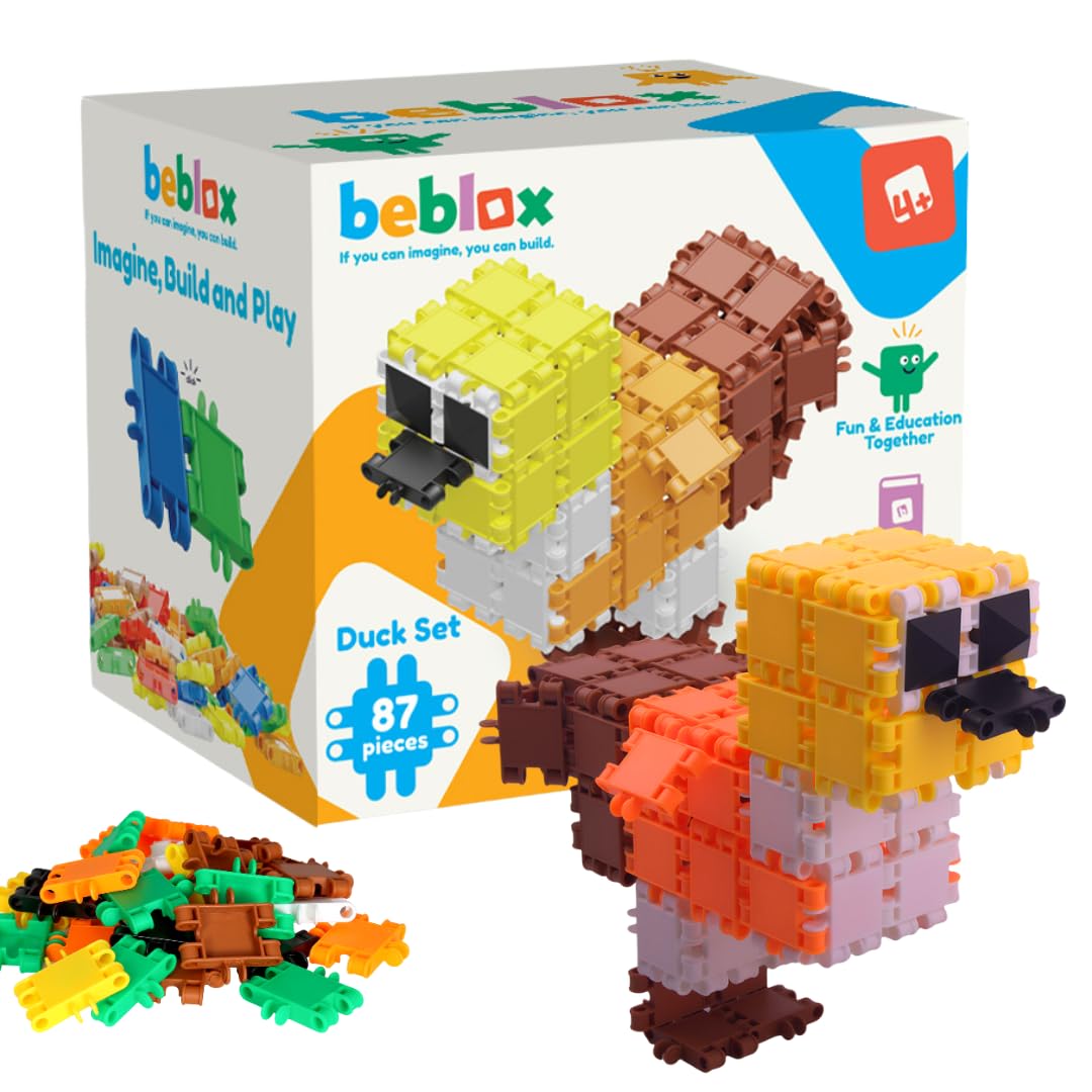 BEBLOX Duck Set - 87-Piece Interlocking Blocks for Kids | STEM Toy