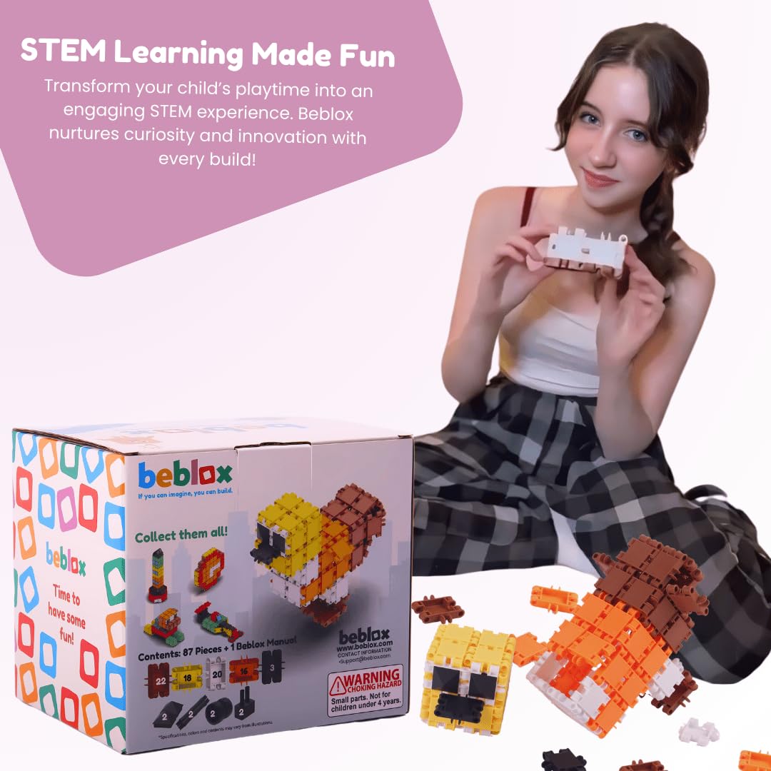 BEBLOX Duck Set - 87-Piece Interlocking Blocks for Kids | STEM Toy