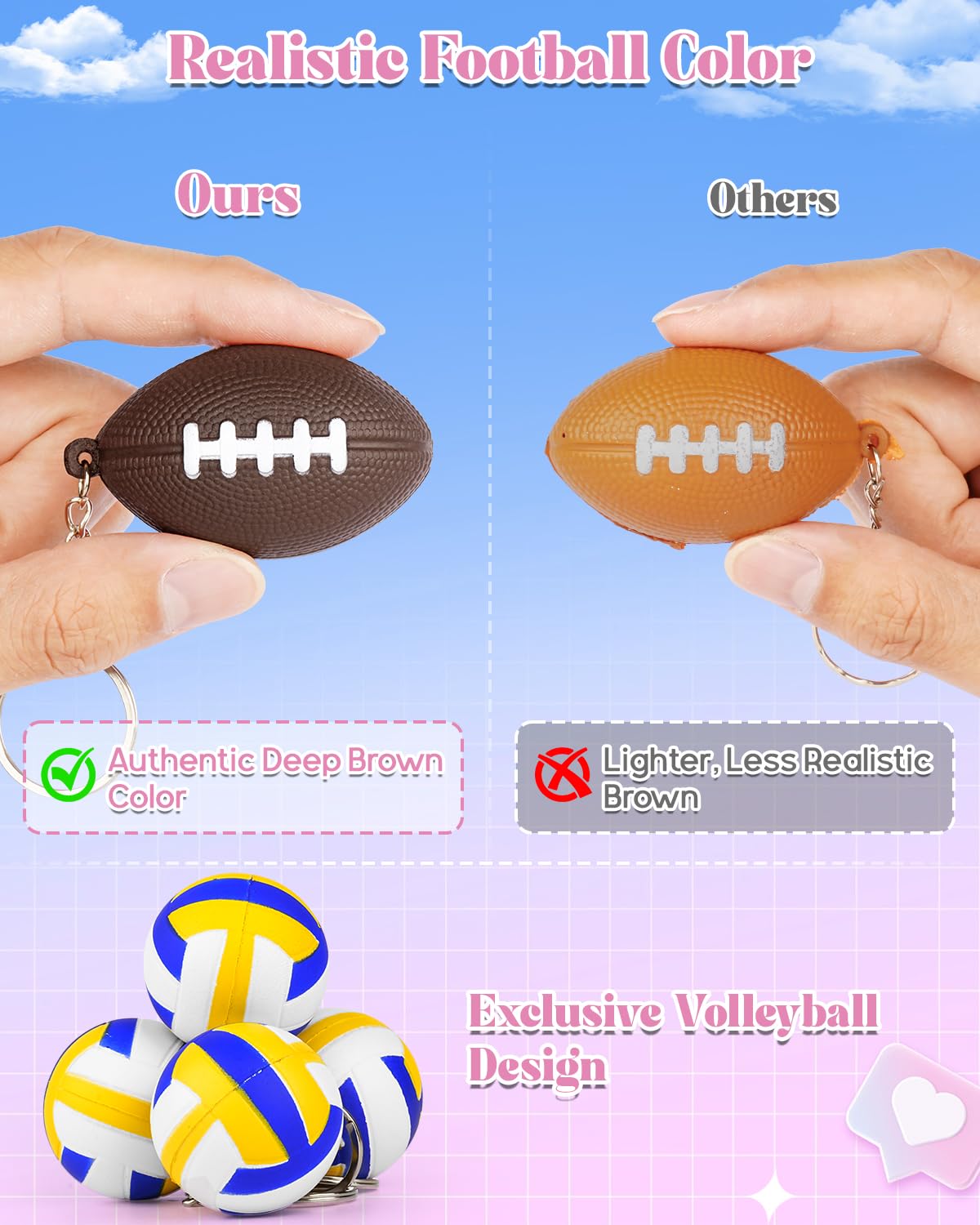 BebouToye Valentines Day Sports Cards & Stress Ball Keychains – 24 Pack for Classroom Exchanges