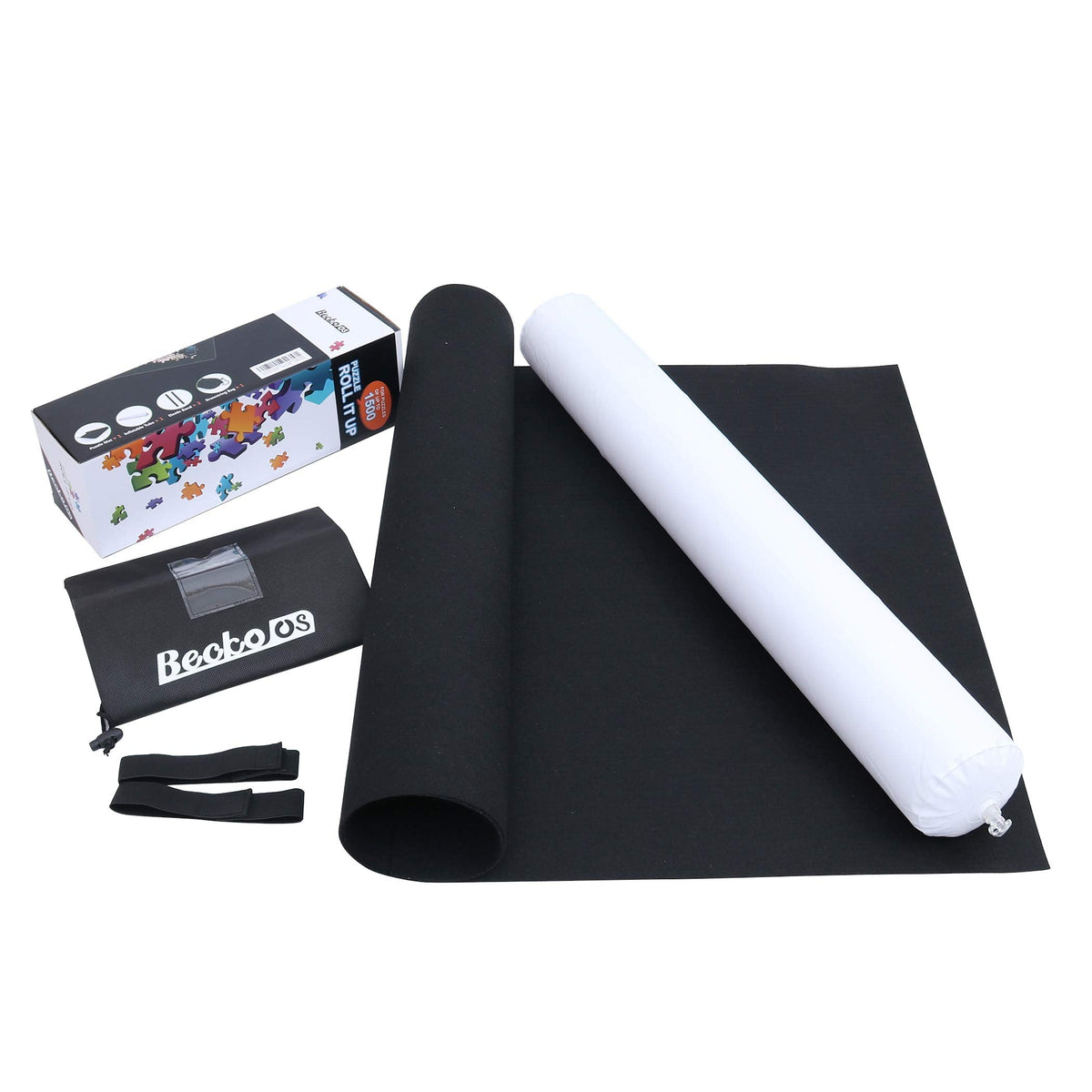 Becko US Puzzle Mat Roll-Up with Drawstring Storage Bag – Portable, Up to 1500-Piece Jigsaw Puzzle Solution