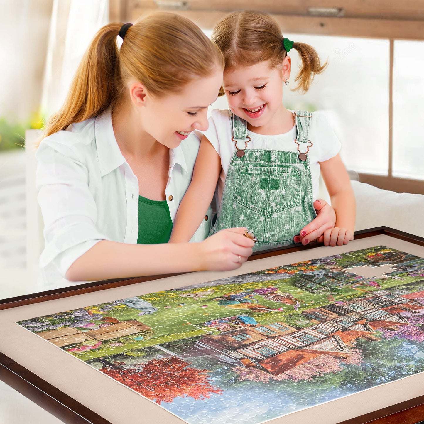 Becko US 1500-Piece Tilting Puzzle Table with Cover Mat — 5 Tilt Angles, Height Adjustable, Portable