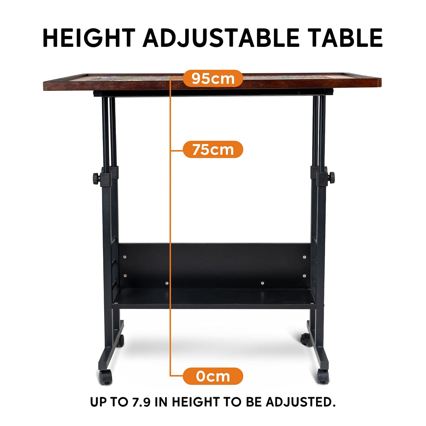 Becko US 1500-Piece Tilting Puzzle Table with Cover Mat — 5 Tilt Angles, Height Adjustable, Portable