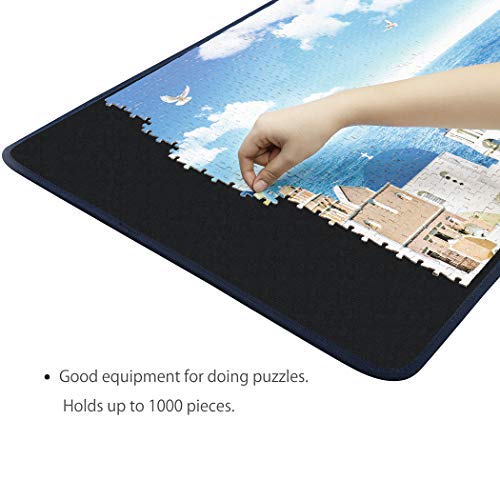 Becko US Jigsaw Puzzle Board – Portable, Non-Slip, Up to 1000 Pieces (Blue/Black)