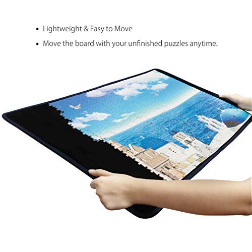 Becko US Jigsaw Puzzle Board – Portable, Non-Slip, Up to 1000 Pieces (Blue/Black)