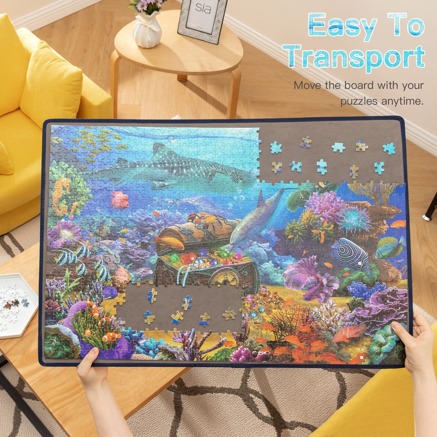 Becko US Jigsaw Puzzle Board – Portable, Non-Slip Mat for Up to 1000 Pieces