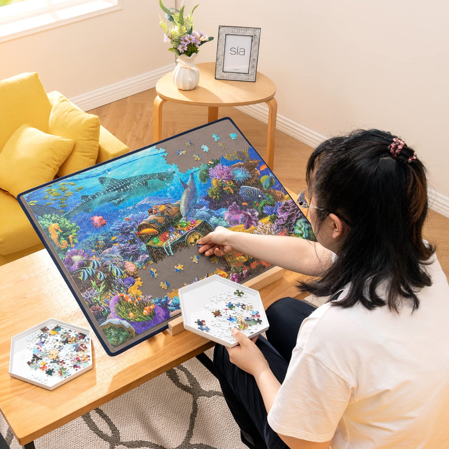 Becko US Jigsaw Puzzle Board – Portable, Non-Slip Mat for Up to 1000 Pieces