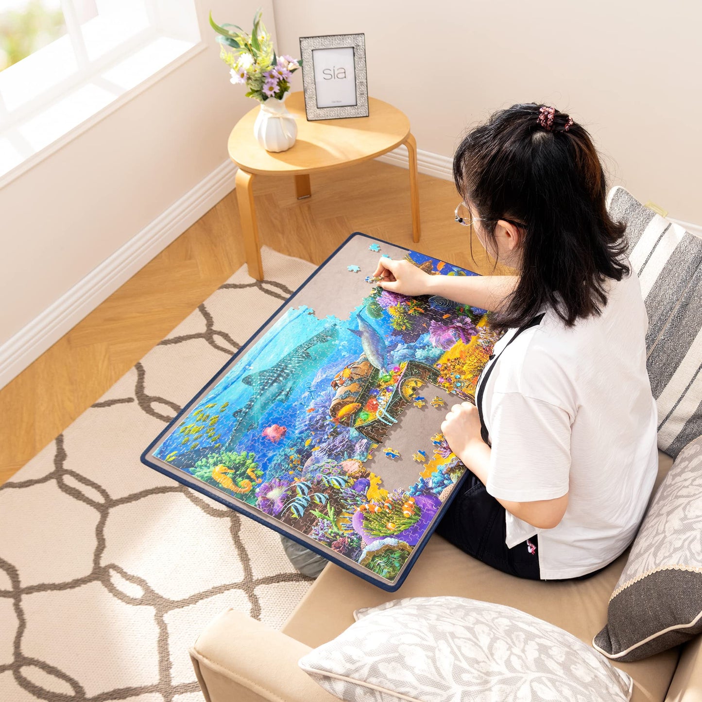 Becko US Jigsaw Puzzle Board – Portable, Non-Slip Mat for Up to 1000 Pieces
