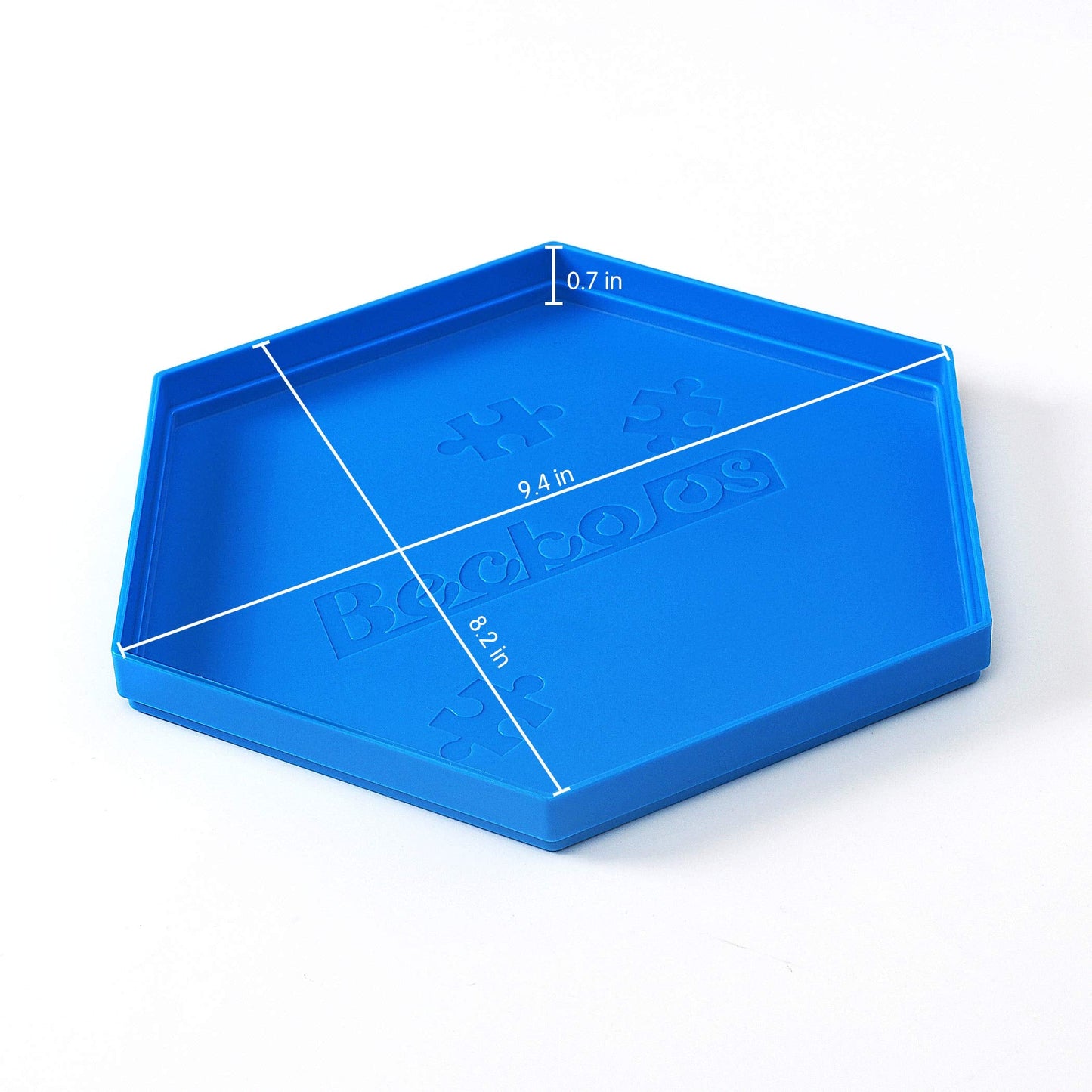 Becko US Stackable Puzzle Sorting Trays with Lid – 8 Hexagonal Trays in White & Blue, Fits Puzzles Up to 1500 Pieces
