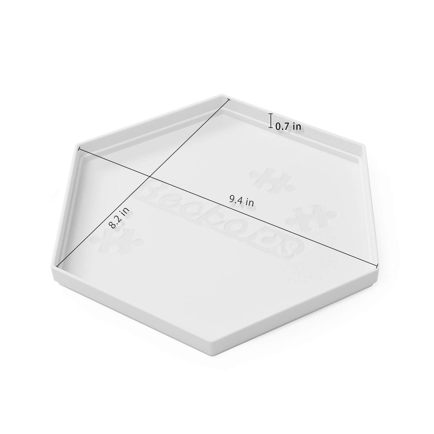 Becko US Stackable Puzzle Sorting Trays with Lid – 8 White ABS Hexagonal Sorters for Puzzles Up to 1500 Pieces