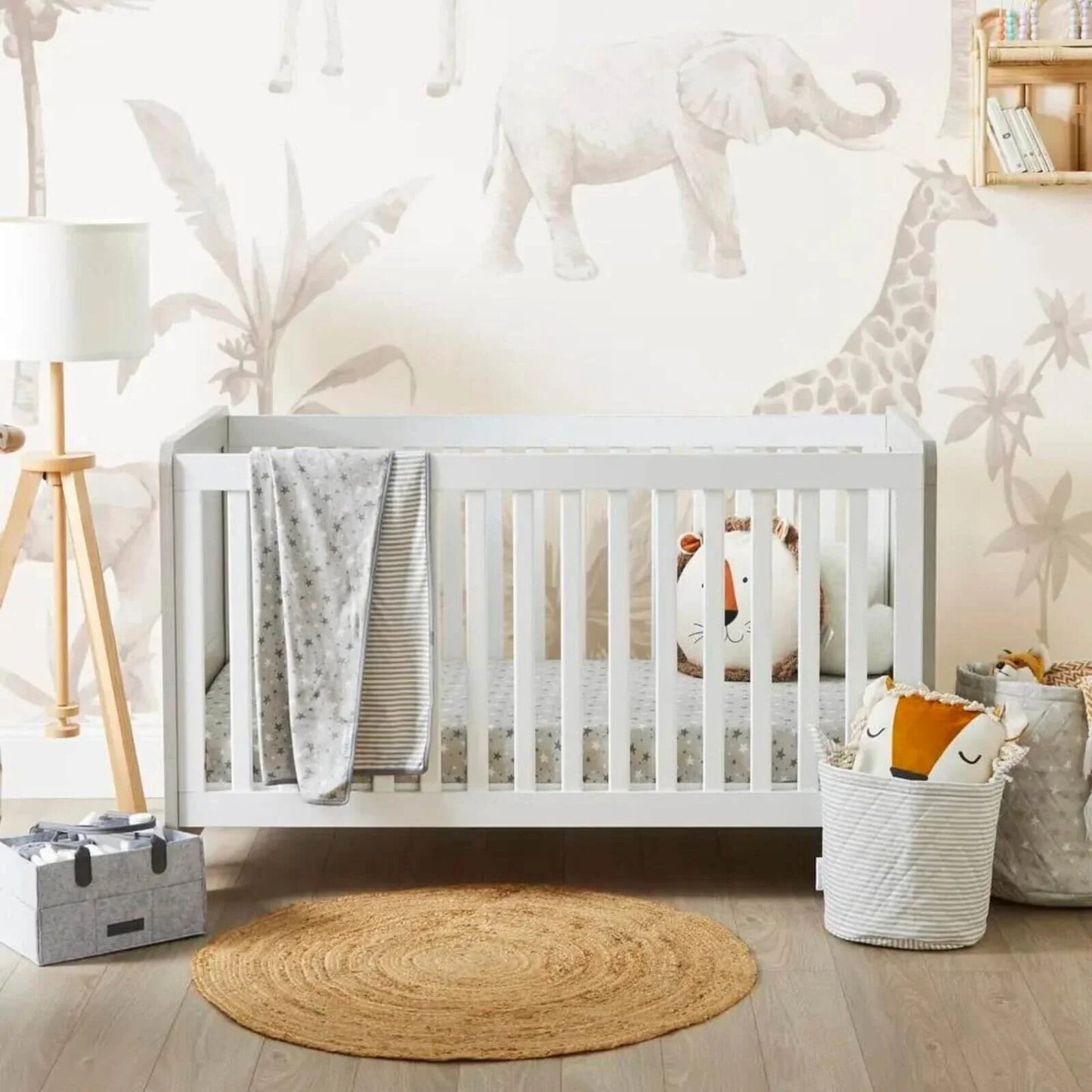 Ickle Bubba Pembrey Cot Bed Ash Grey - Premium Pocket Sprung Mattress