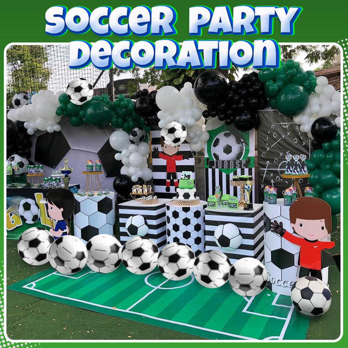 Bedwina Inflatable Soccer Balls (Pack of 12) – 16-Inch Beach Balls for Pool & Beach Parties