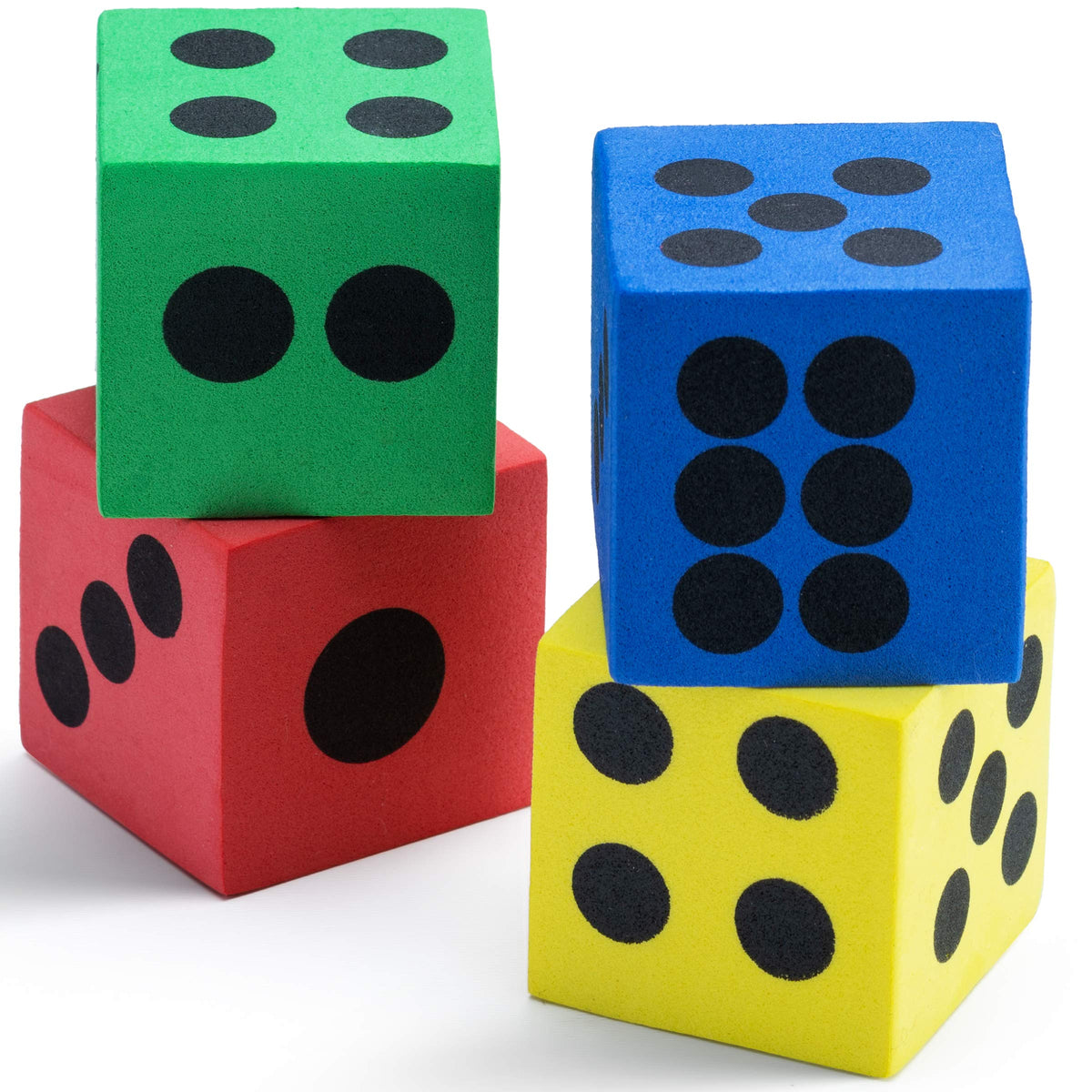 Bedwina Foam Dice Set — 36-Pack, 1.5-Inch Large Colorful Dice for Classrooms, Math Games & Party Prizes