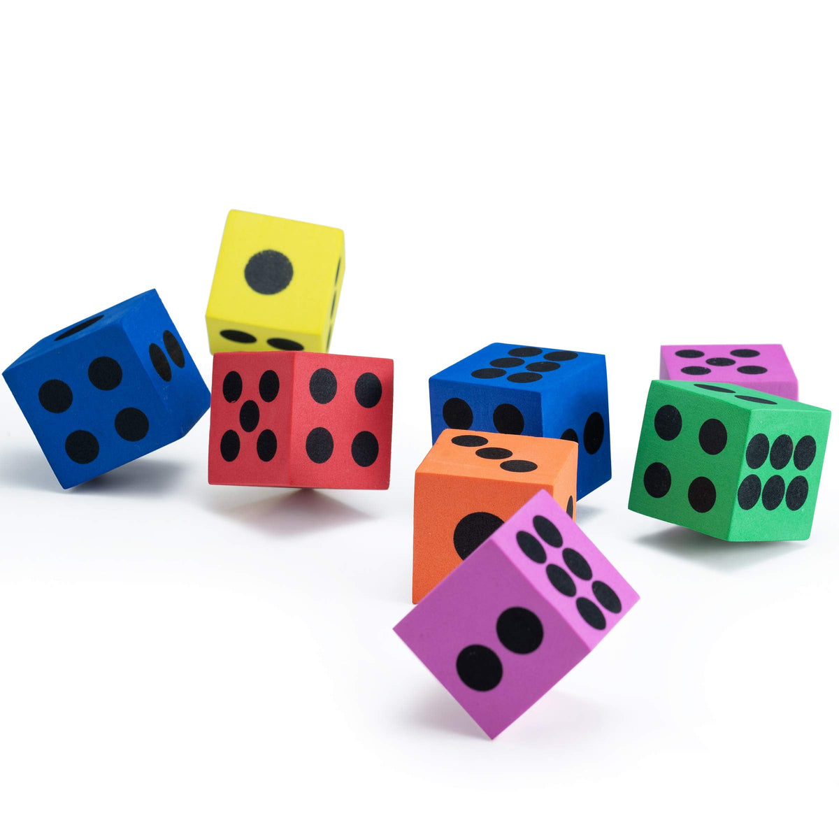 Bedwina Foam Dice Set — 36-Pack, 1.5-Inch Large Colorful Dice for Classrooms, Math Games & Party Prizes