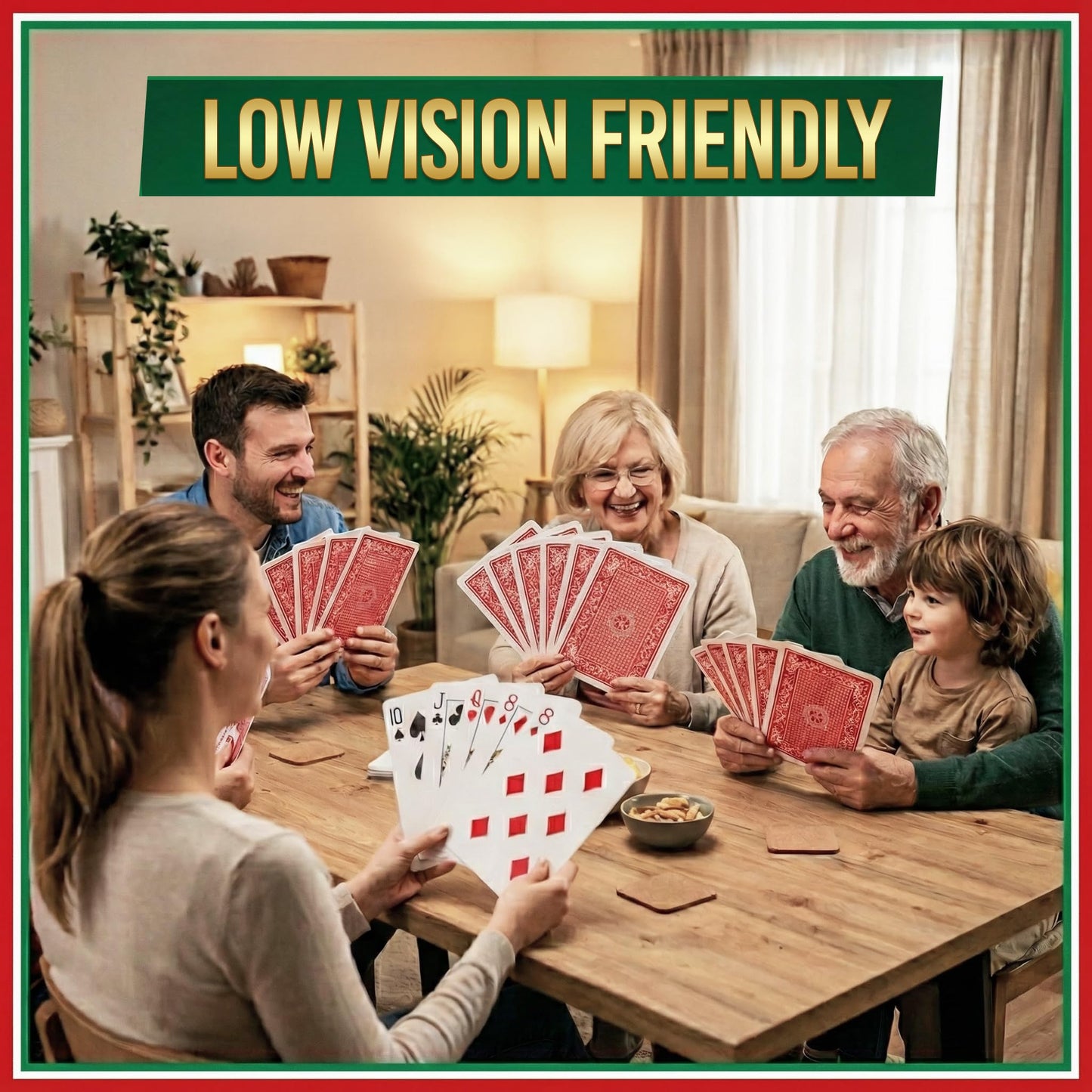 Bedwina Giant Jumbo Playing Cards – 5x7 Large-Print Decks (3 Pack) for Seniors, Kids, Adults