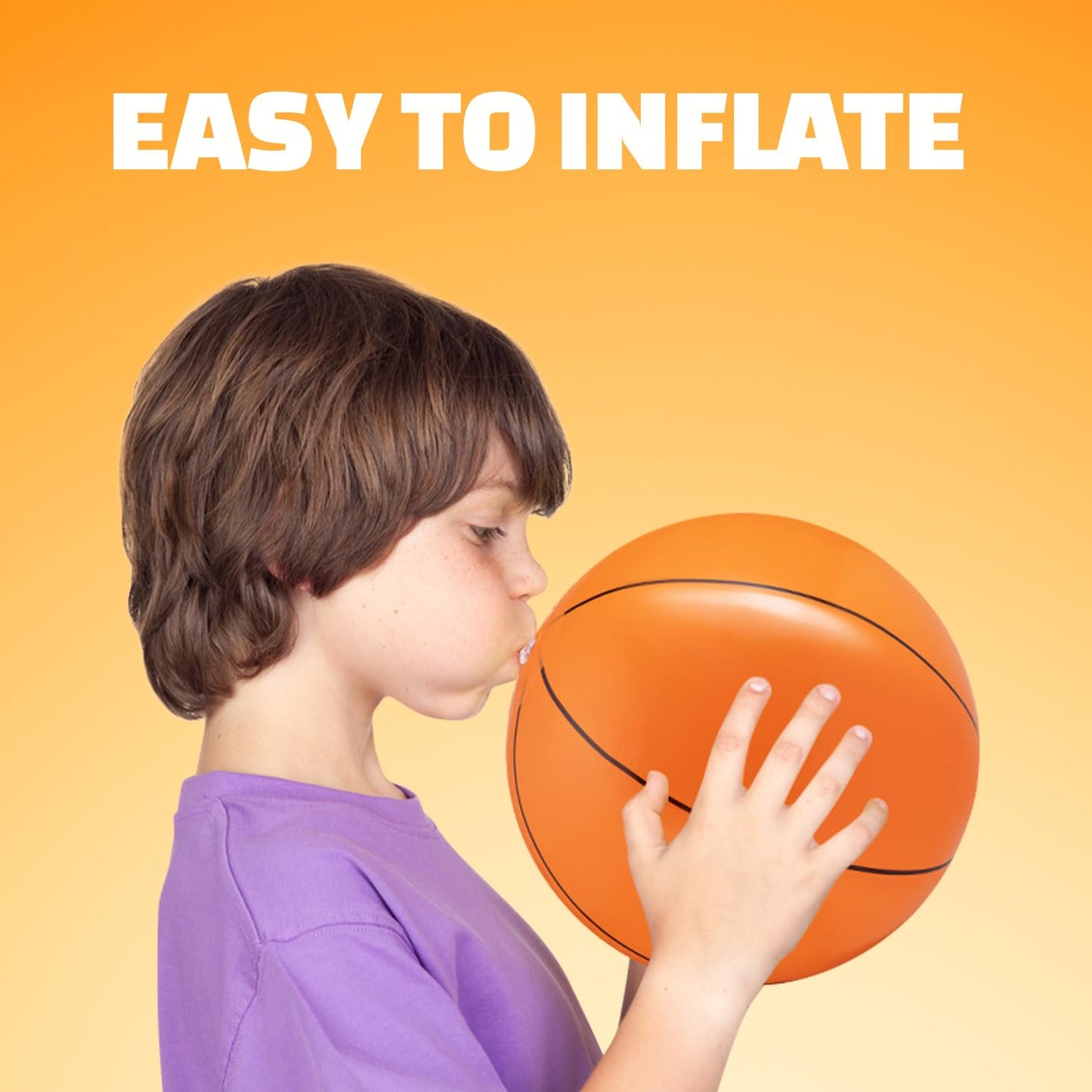 Bedwina Inflatable Basketballs (Pack of 6) – 16-Inch Beach Balls for Pool, Beach & Party Games