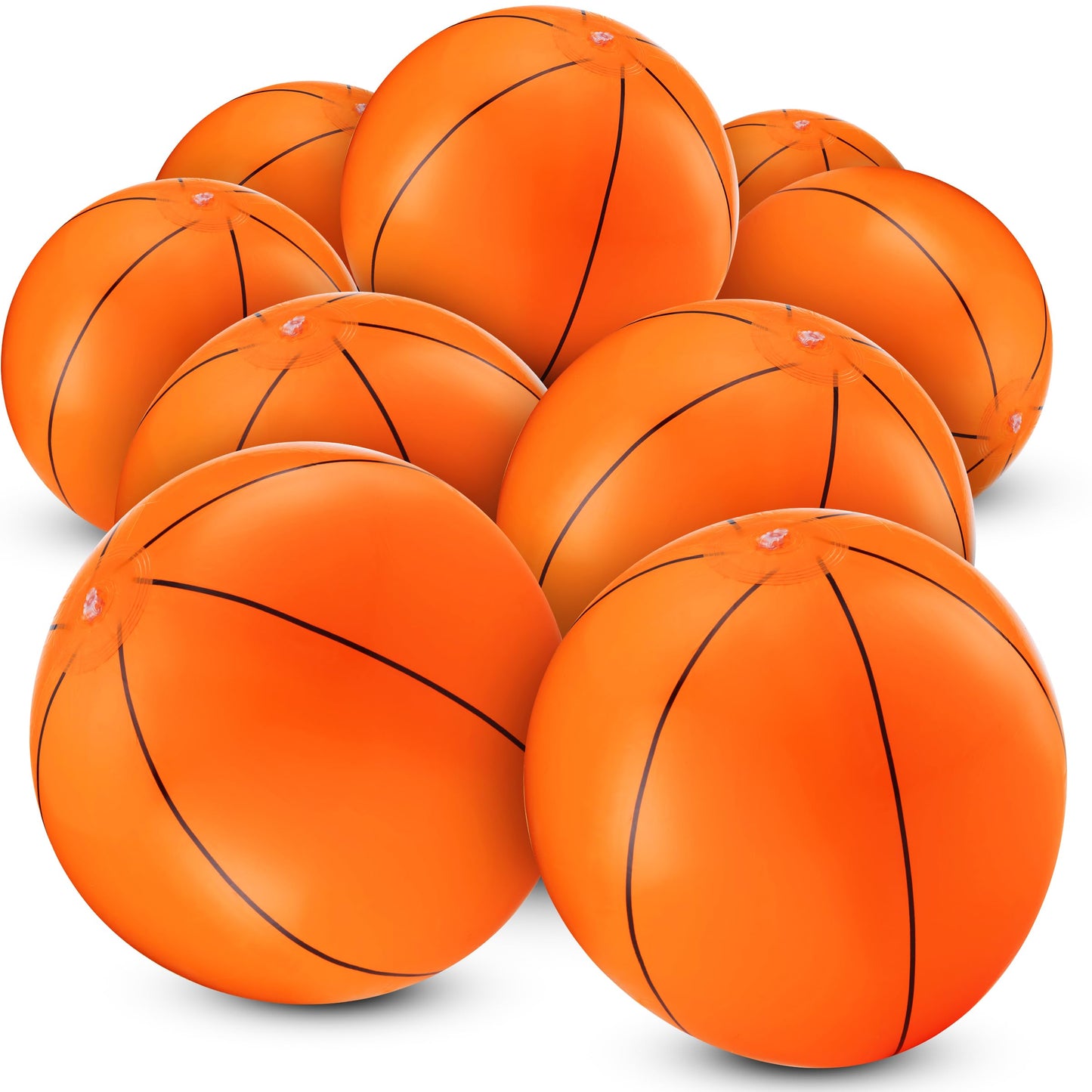 Bedwina Inflatable Basketballs (Pack of 6) – 16-Inch Beach Balls for Pool, Beach & Party Games