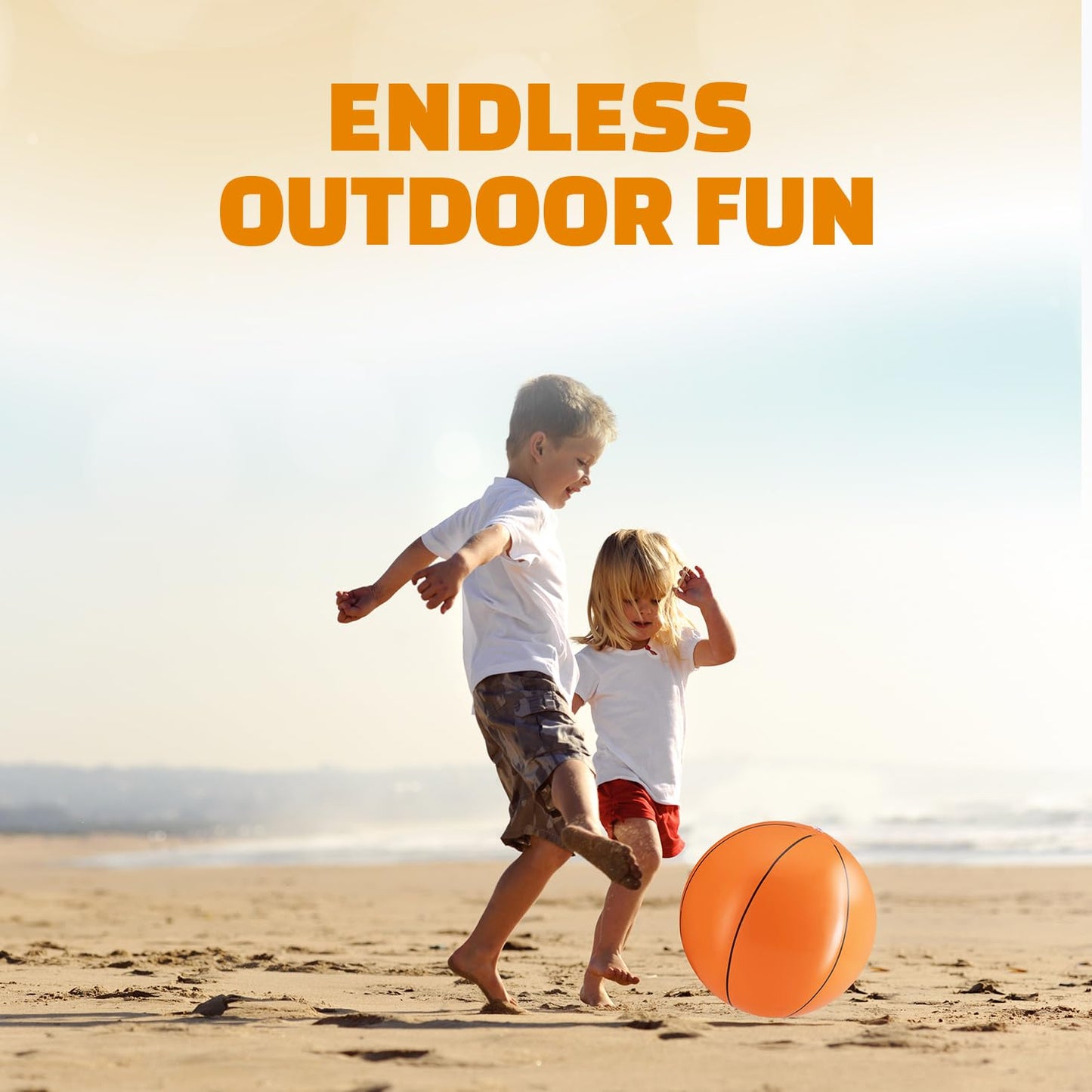 Bedwina Inflatable Basketballs (Pack of 6) – 16-Inch Beach Balls for Pool, Beach & Party Games