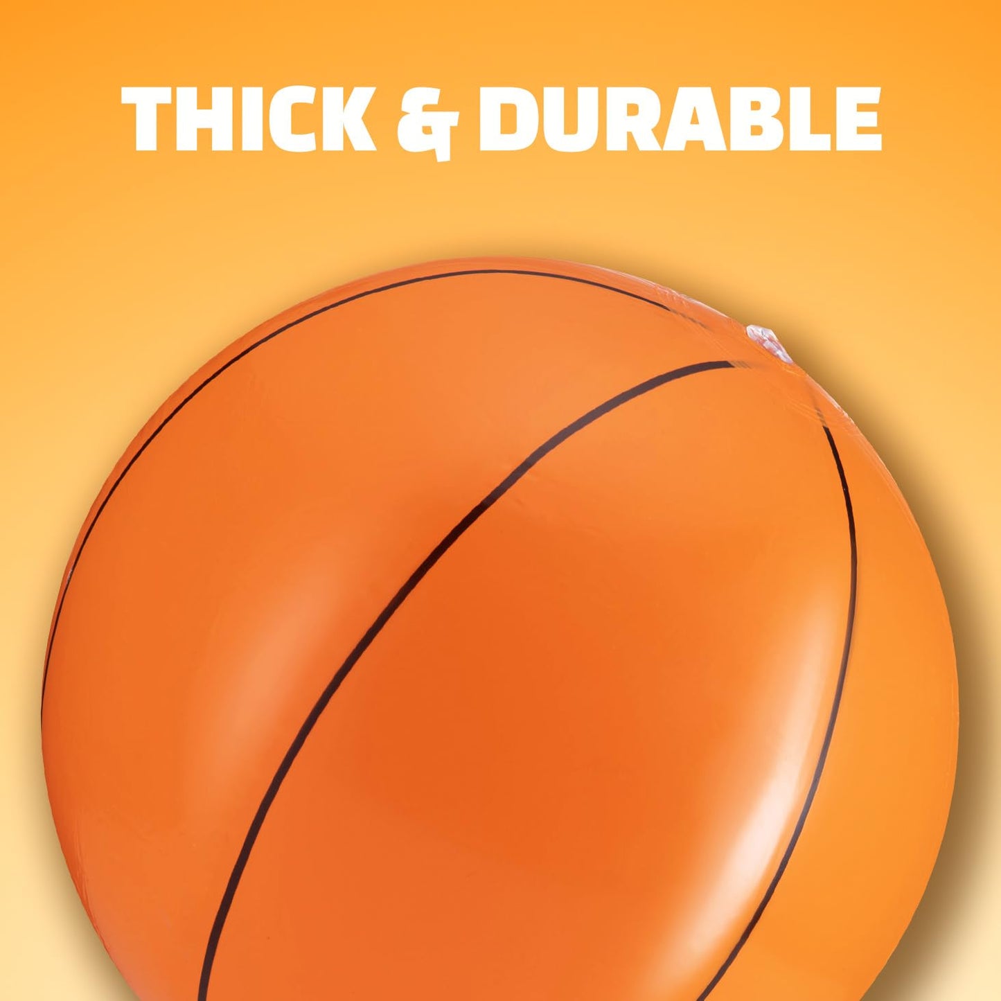 Bedwina Inflatable Basketballs (Pack of 6) – 16-Inch Beach Balls for Pool, Beach & Party Games