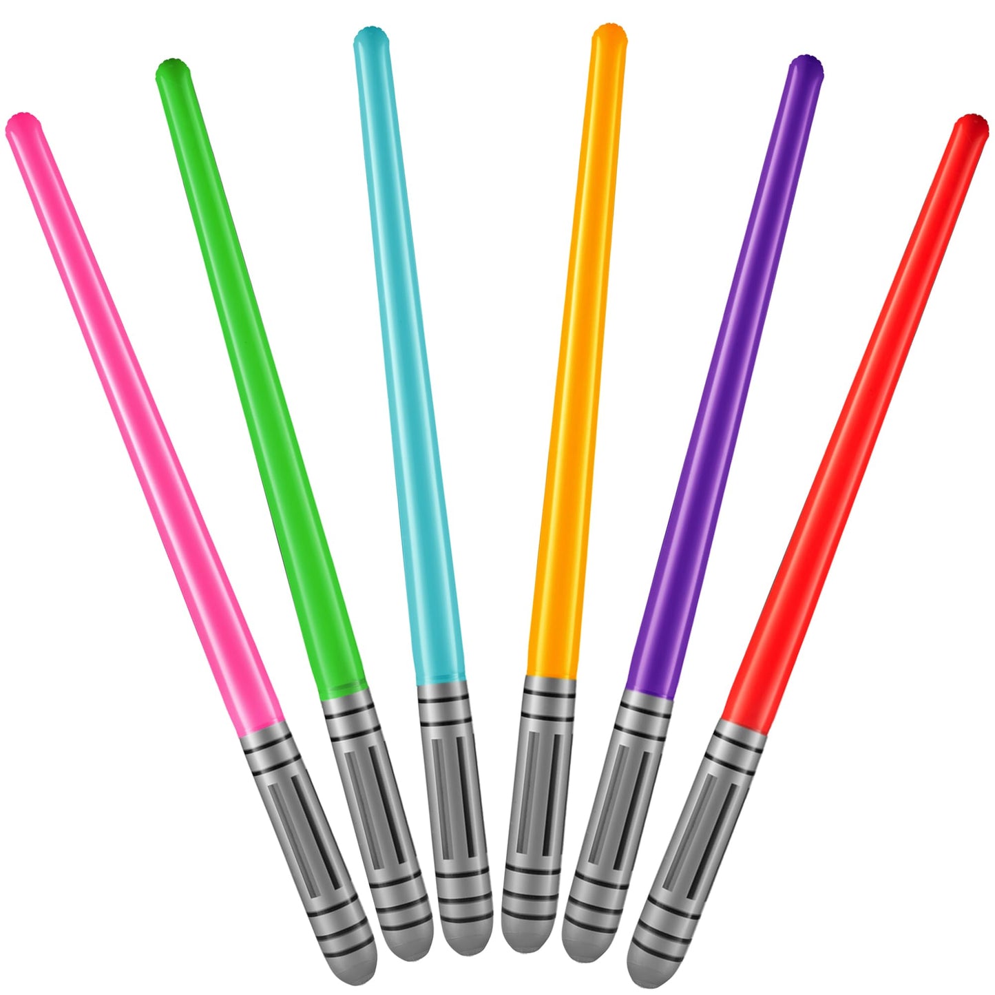 Bedwina Inflatable Light Sabers for Kids – Pack of 6, 35-Inch Neon Swords