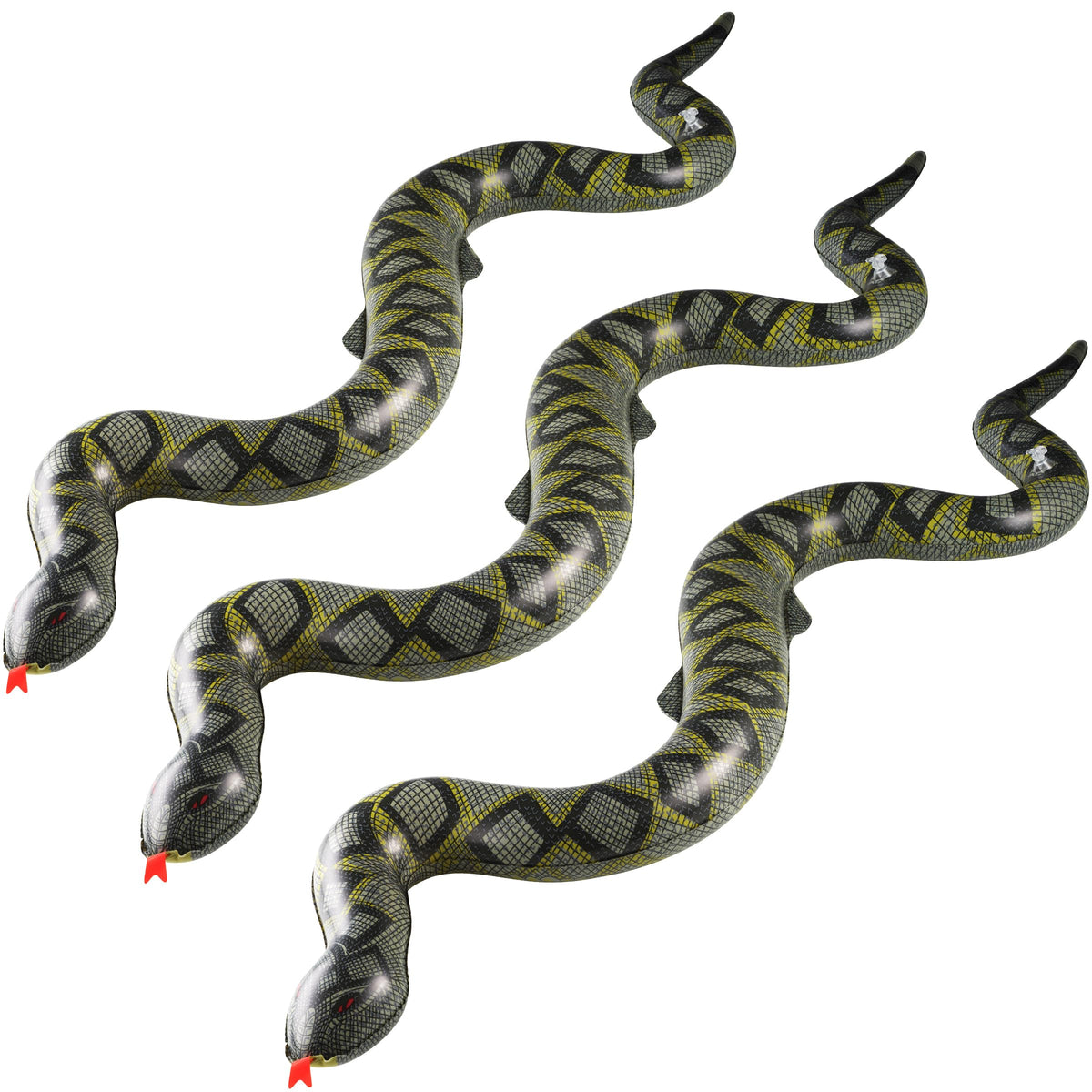 Bedwina Inflatable Snakes (3 Pack) – 39-Inch Jungle & Party Decor