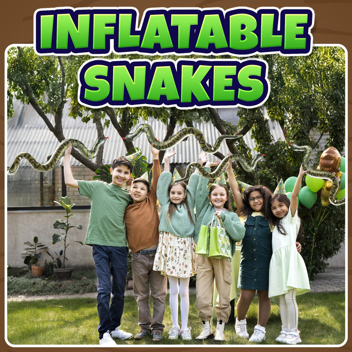 Bedwina Inflatable Snakes (3 Pack) – 39-Inch Jungle & Party Decor