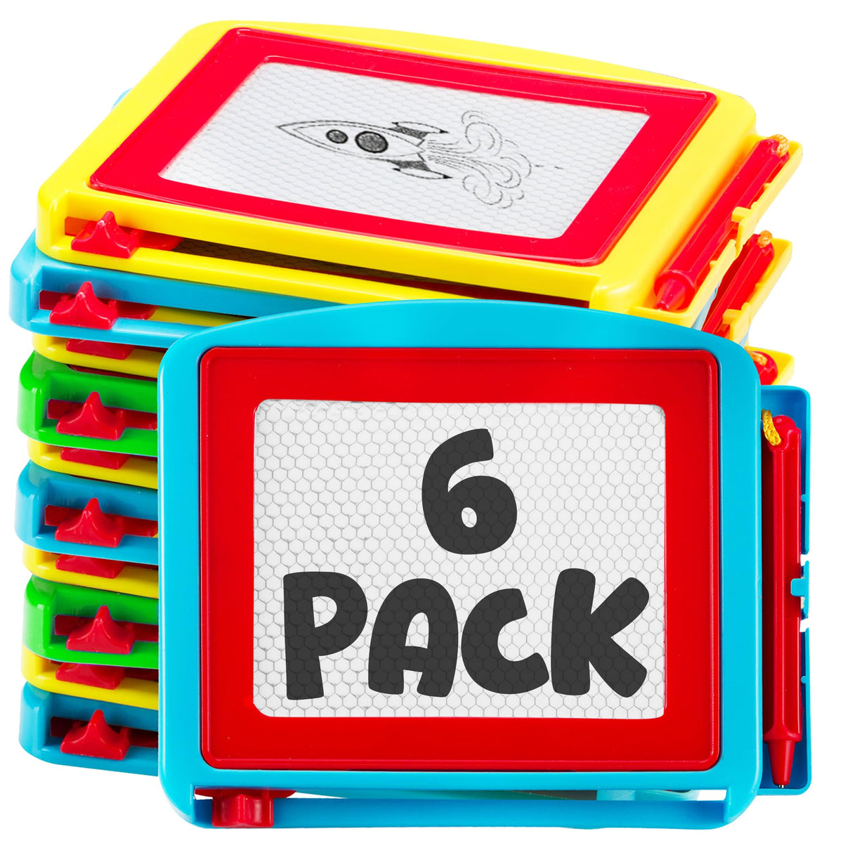Bedwina Magnetic Drawing Board for Kids — Pack of 6 Mini Doodle Boards