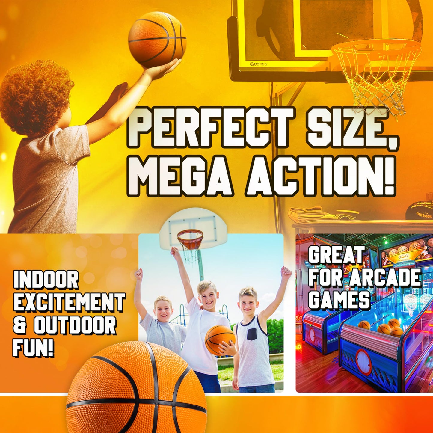 Bedwina Mini Basketball – 7 Inch, Pack of 4 | Indoor/Outdoor Play for Kids