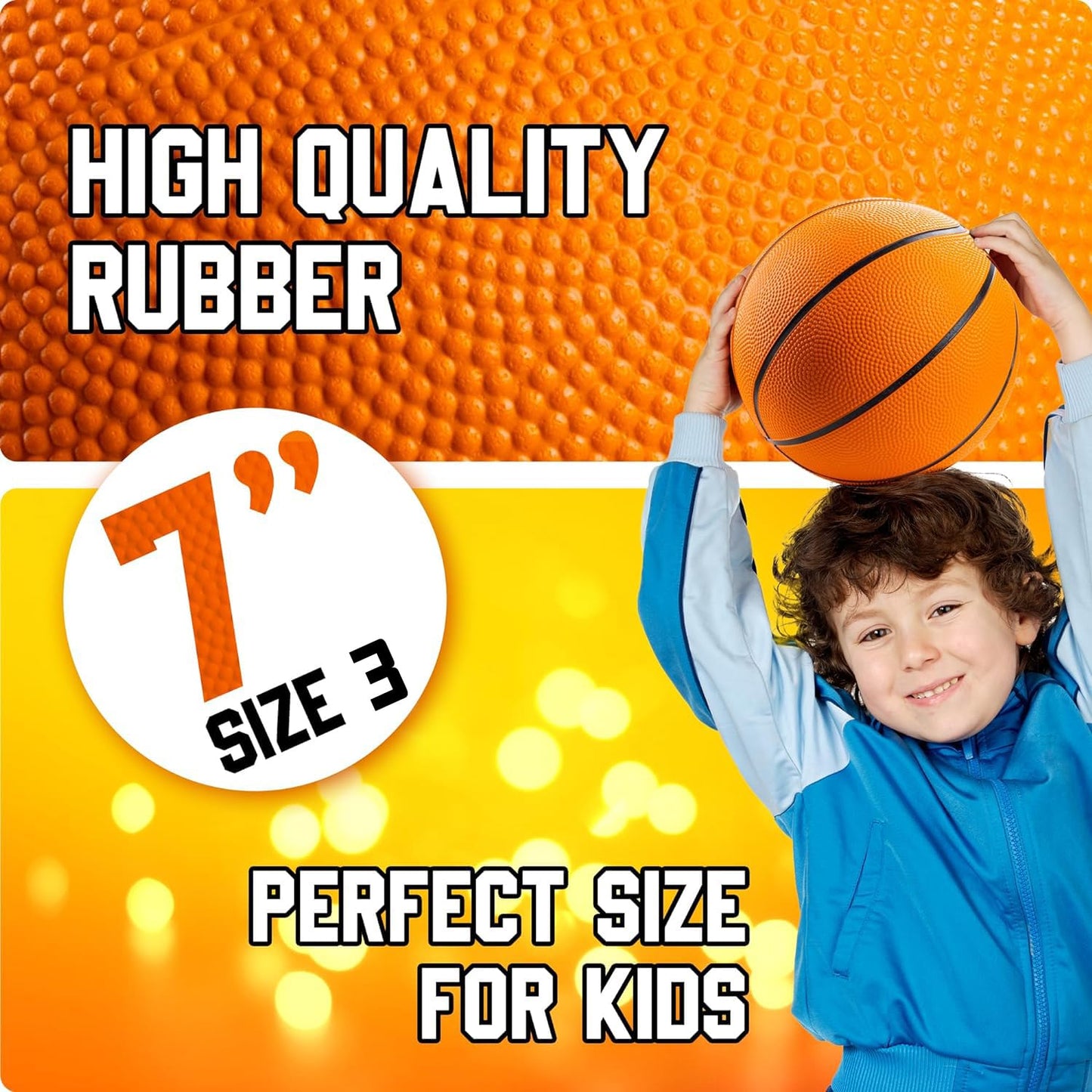 Bedwina Mini Basketball – 7 Inch, Pack of 4 | Indoor/Outdoor Play for Kids