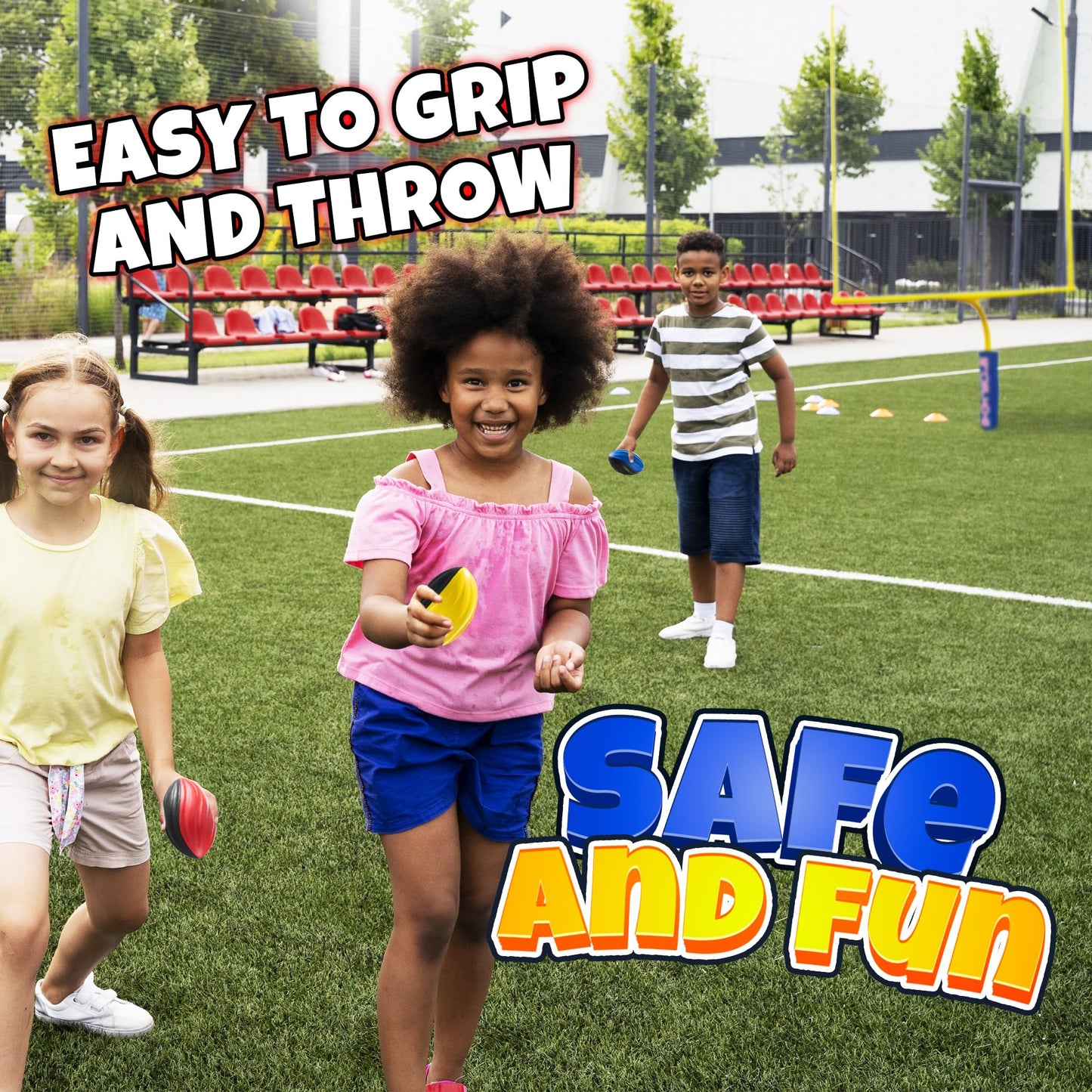 Bedwina 5\" Mini Foam Footballs (Pack of 3) – Indoor & Outdoor Kids Play