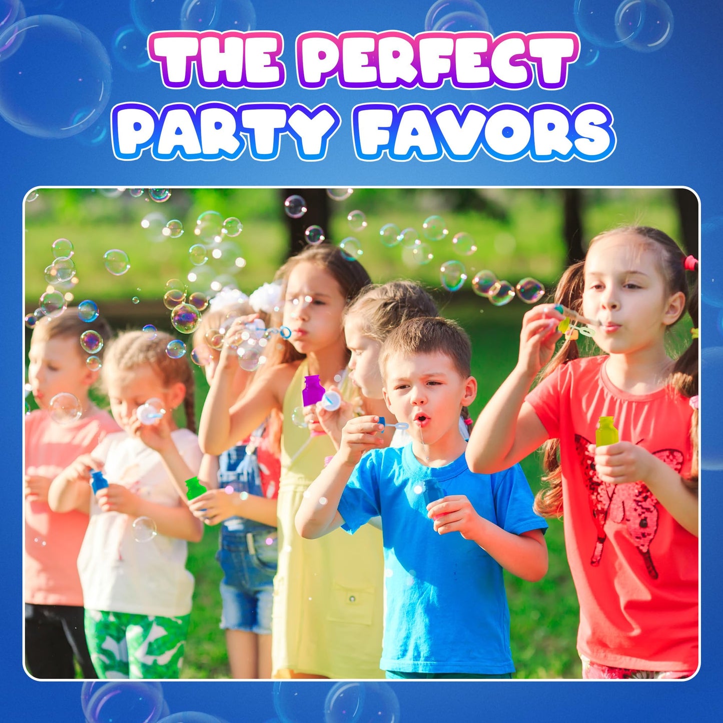 Bedwina Mini Neon Bubbles for Kids – Pack of 12 Neon Bubble Bottles & Wands